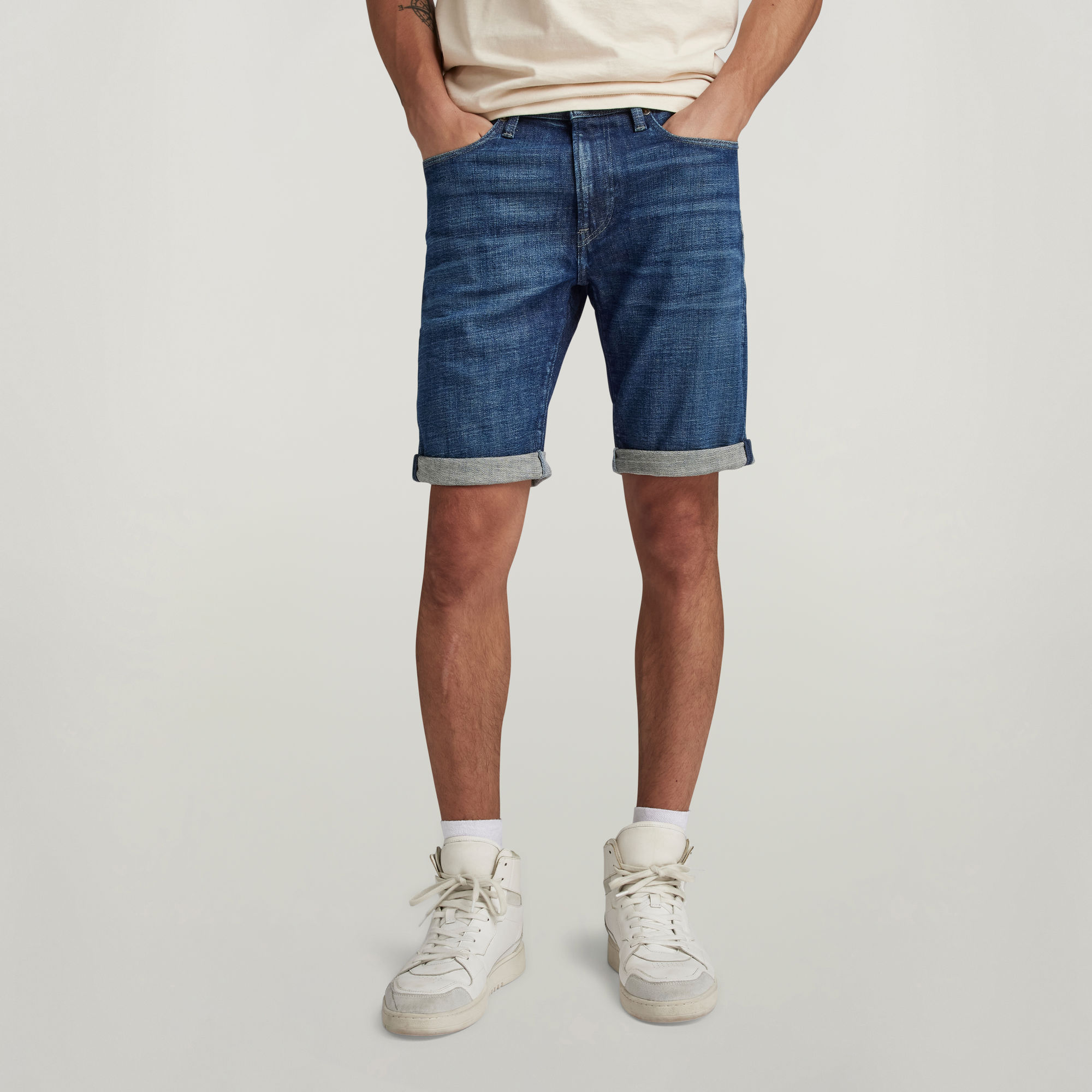 G-Star RAW 3301 Slim Denim Short Midden blauw Heren