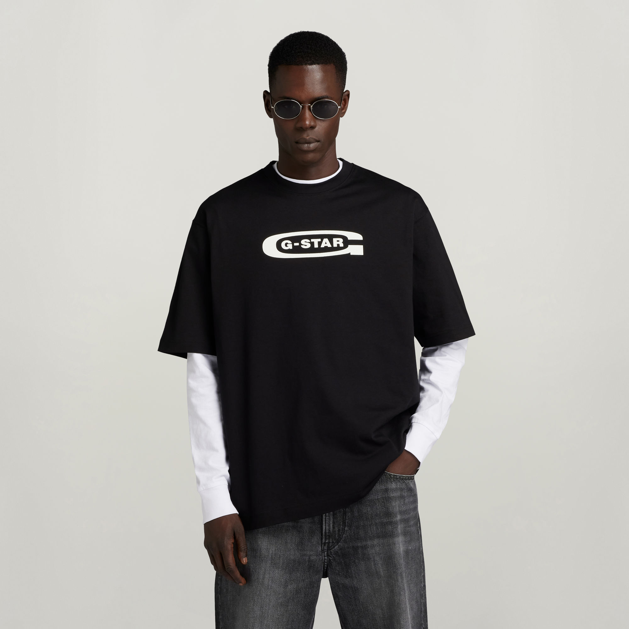 

Old School Logo Boxy T-Shirt - Black - Men