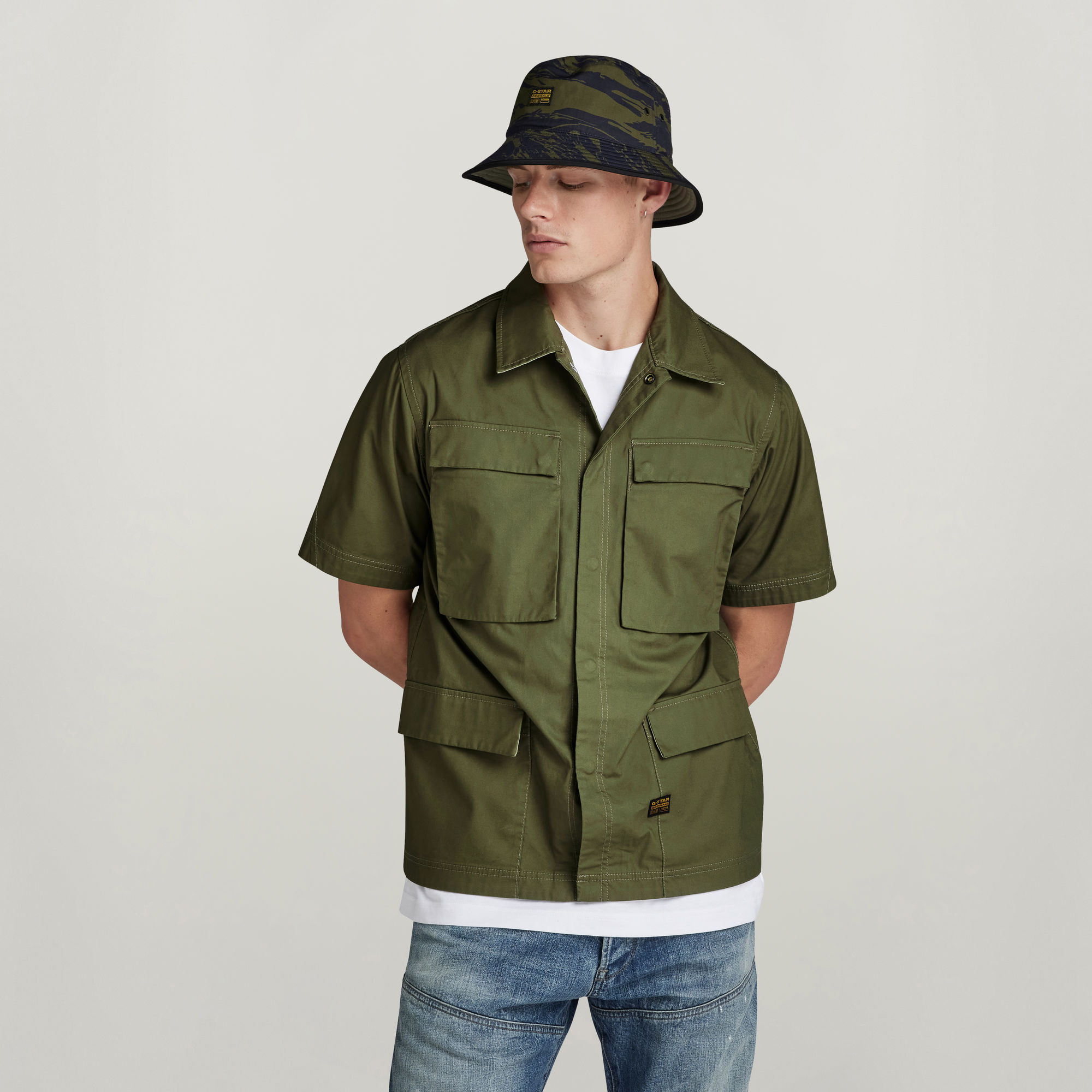 

R-3N Slim Overshirt - Green - Men