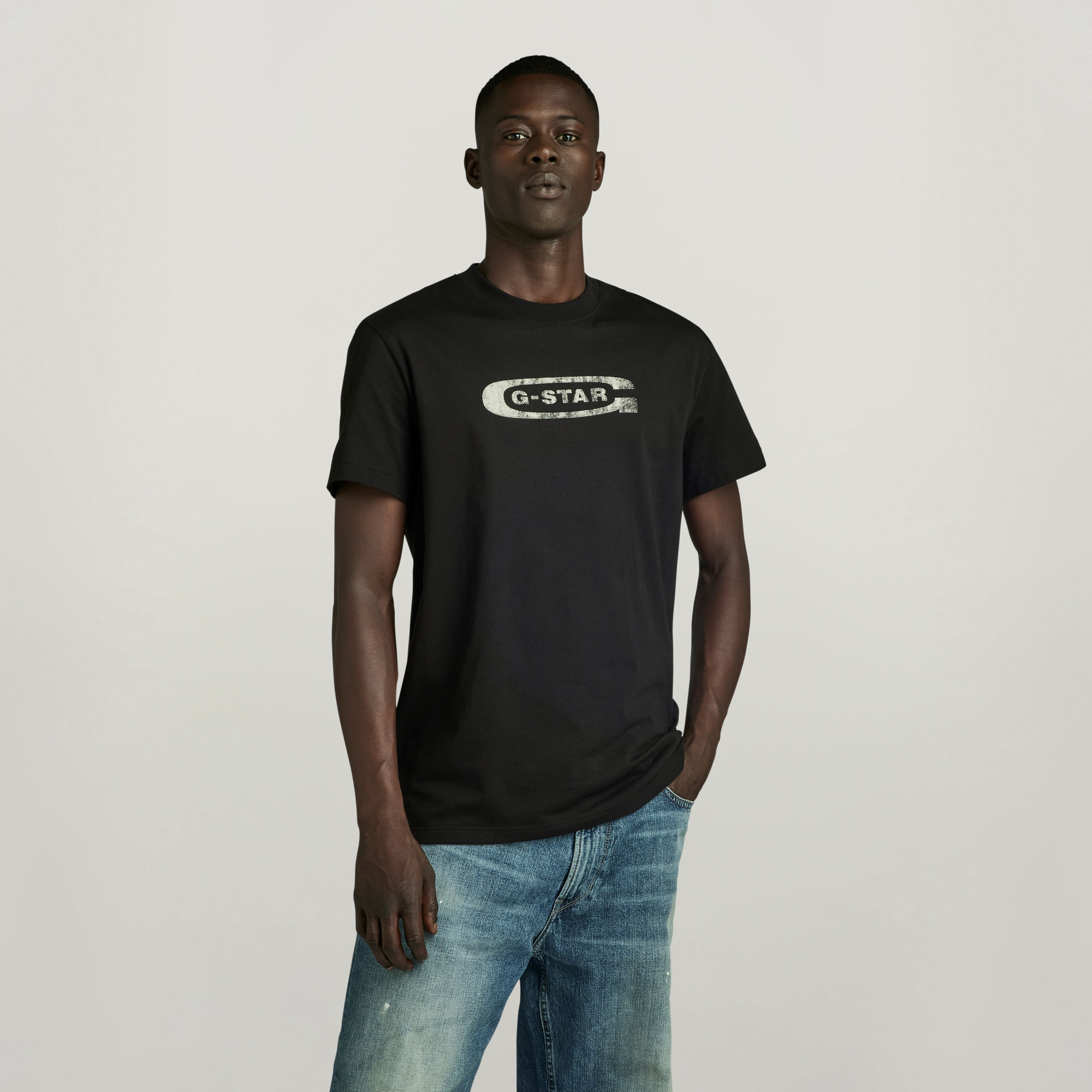 

Distressed Old School Logo T-Shirt - Zwart - Heren