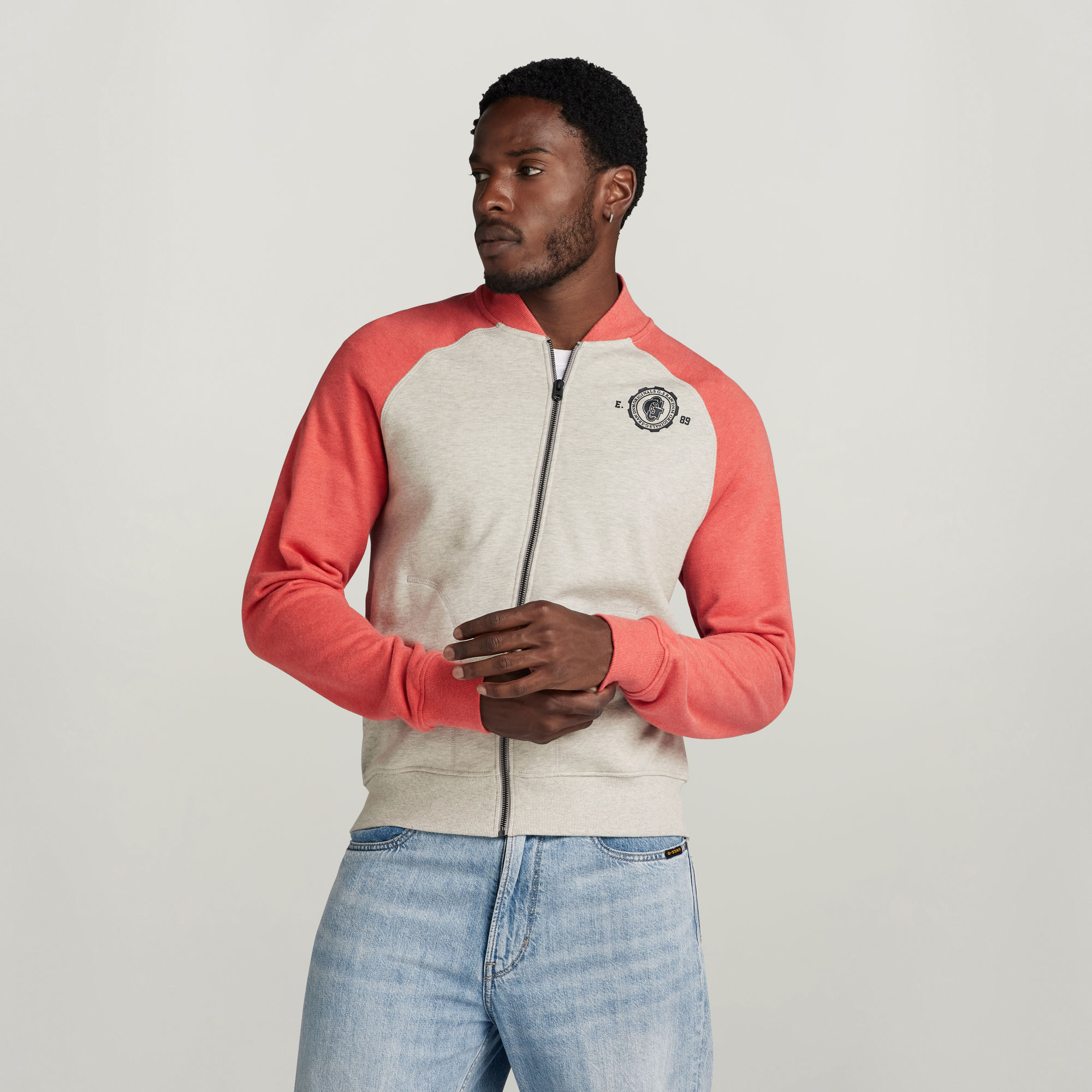 

Collegic Raglan Bomber Sweater - Multi color - Men