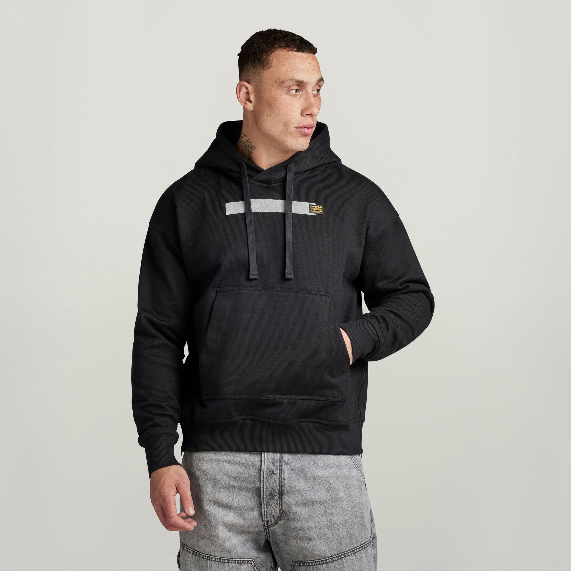 Flight Deck Loose Hooded Sweatshirt - Schwarz - Herren