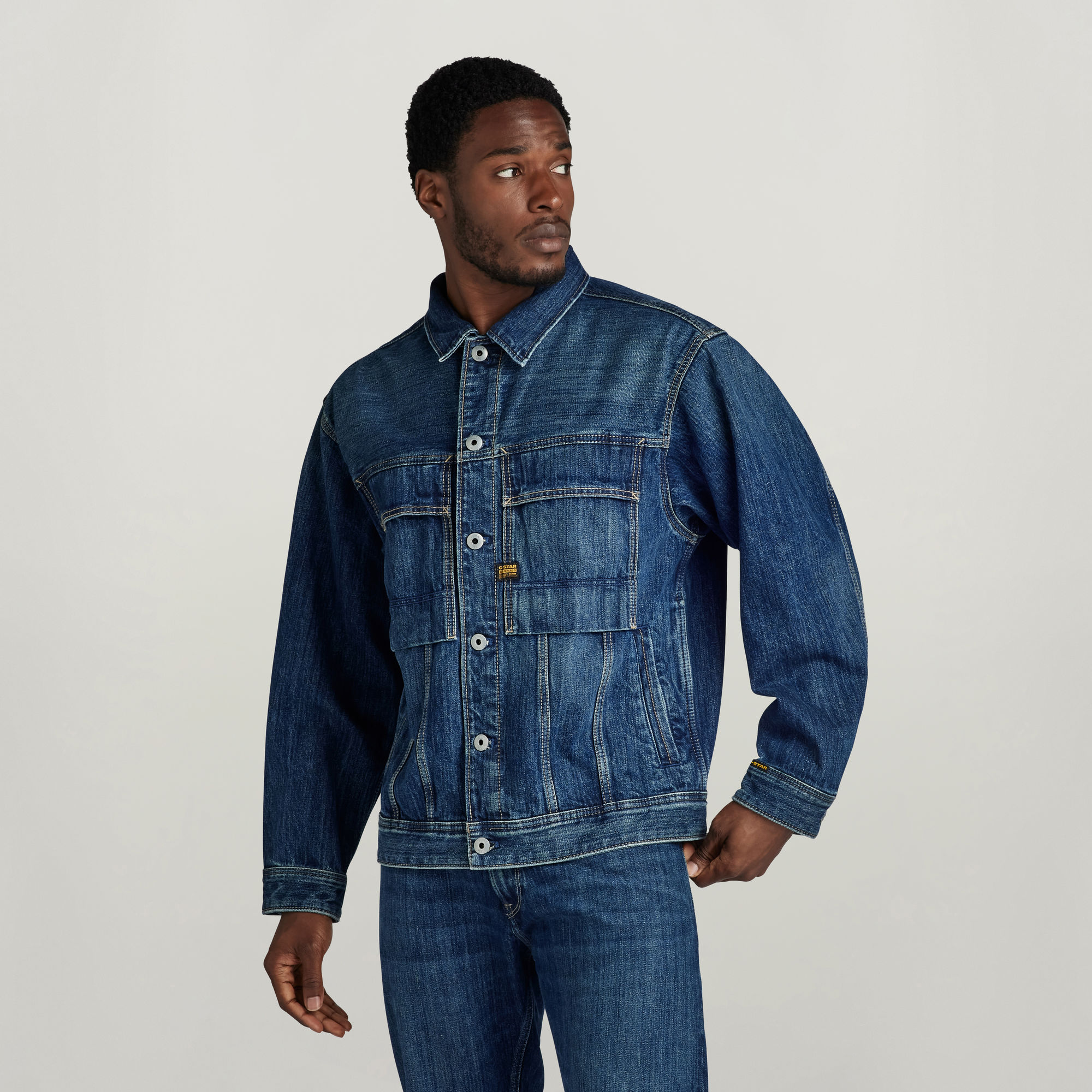 

Oversized Denim Jack - Donkerblauw - Heren