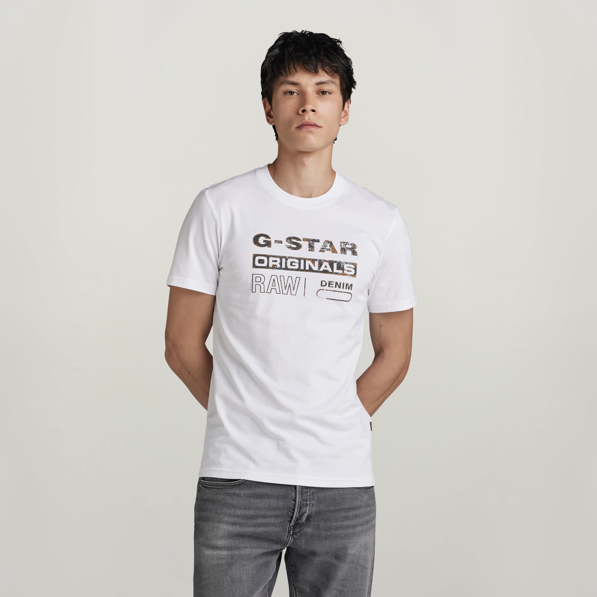 

Distressed Originals Slim T-Shirt - White - Men