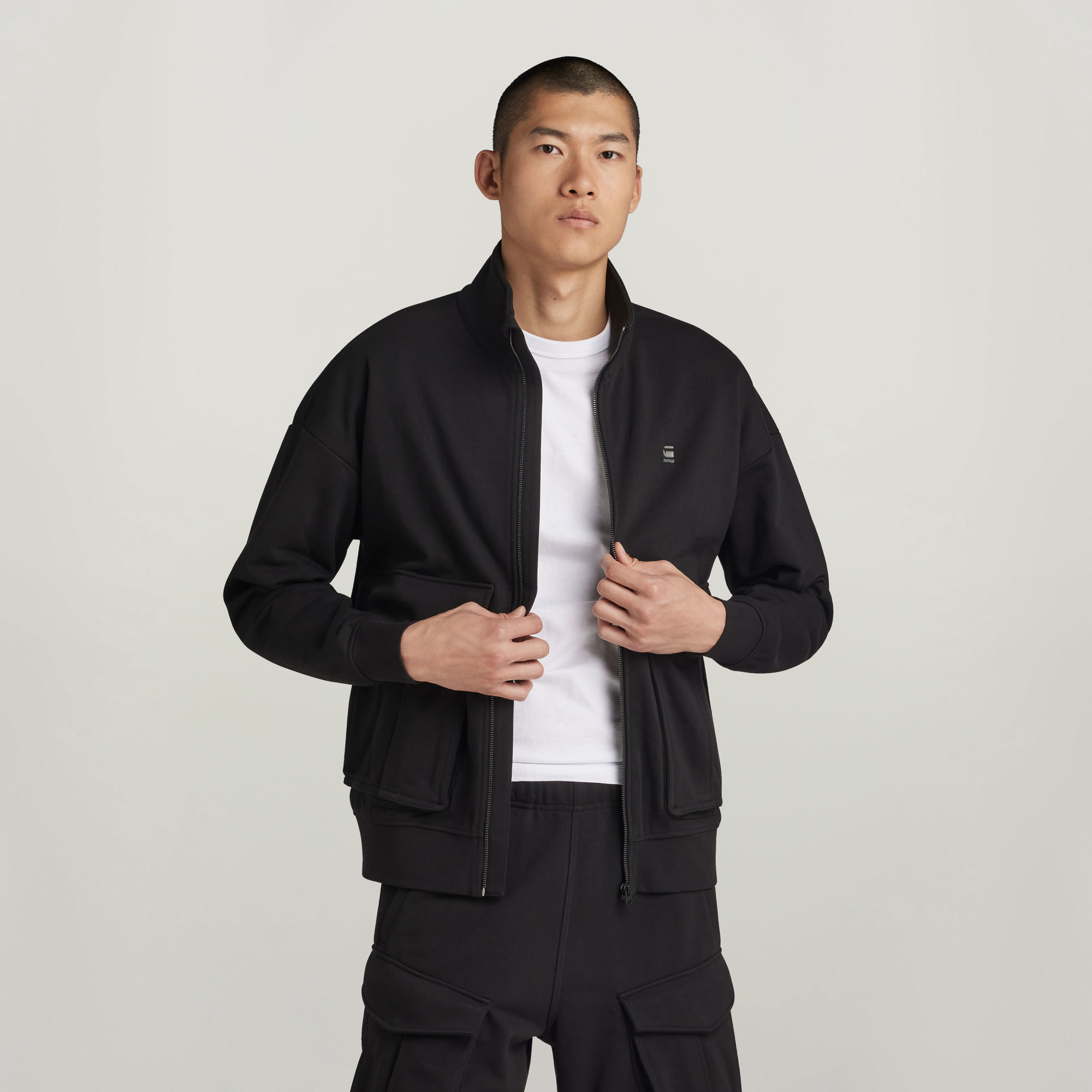 

Rovic Loose Sweater Jack Met Rits - Zwart - Heren