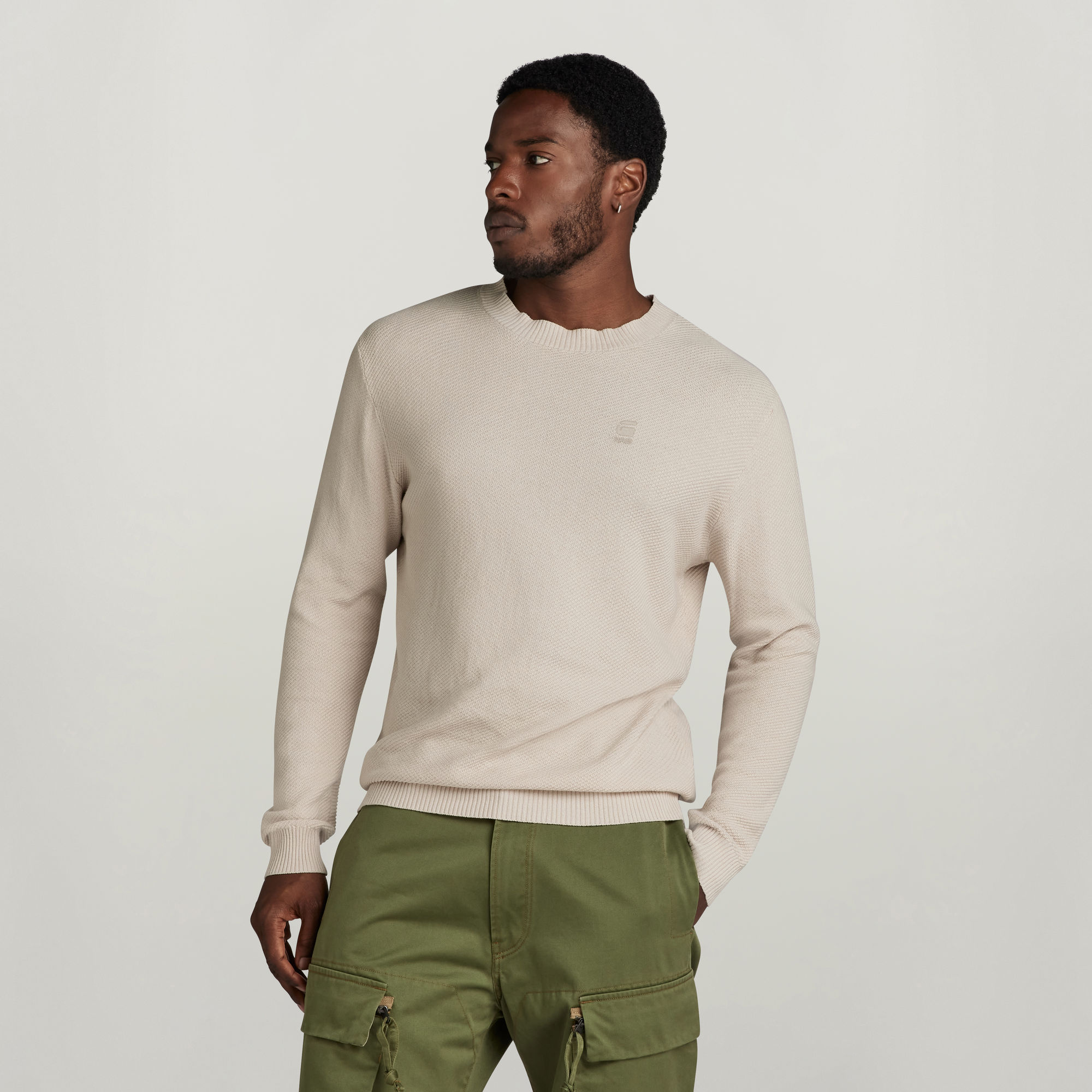 G-Star RAW Moss Gebreide Trui Wit Heren