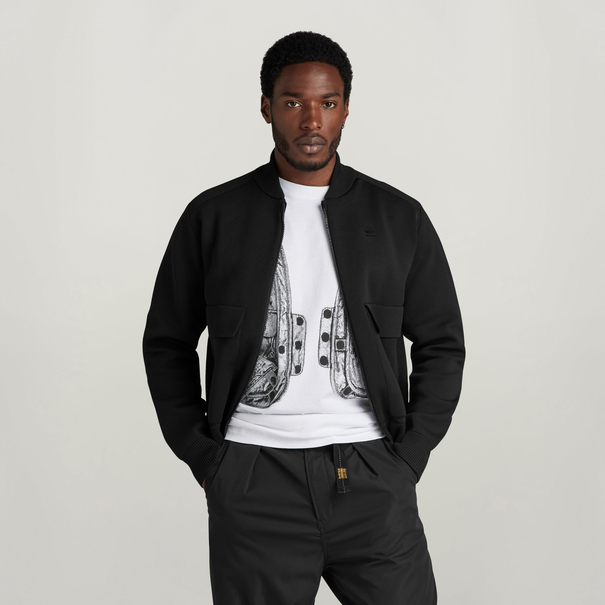 

Engineered Knitted Bomber - Black - Men