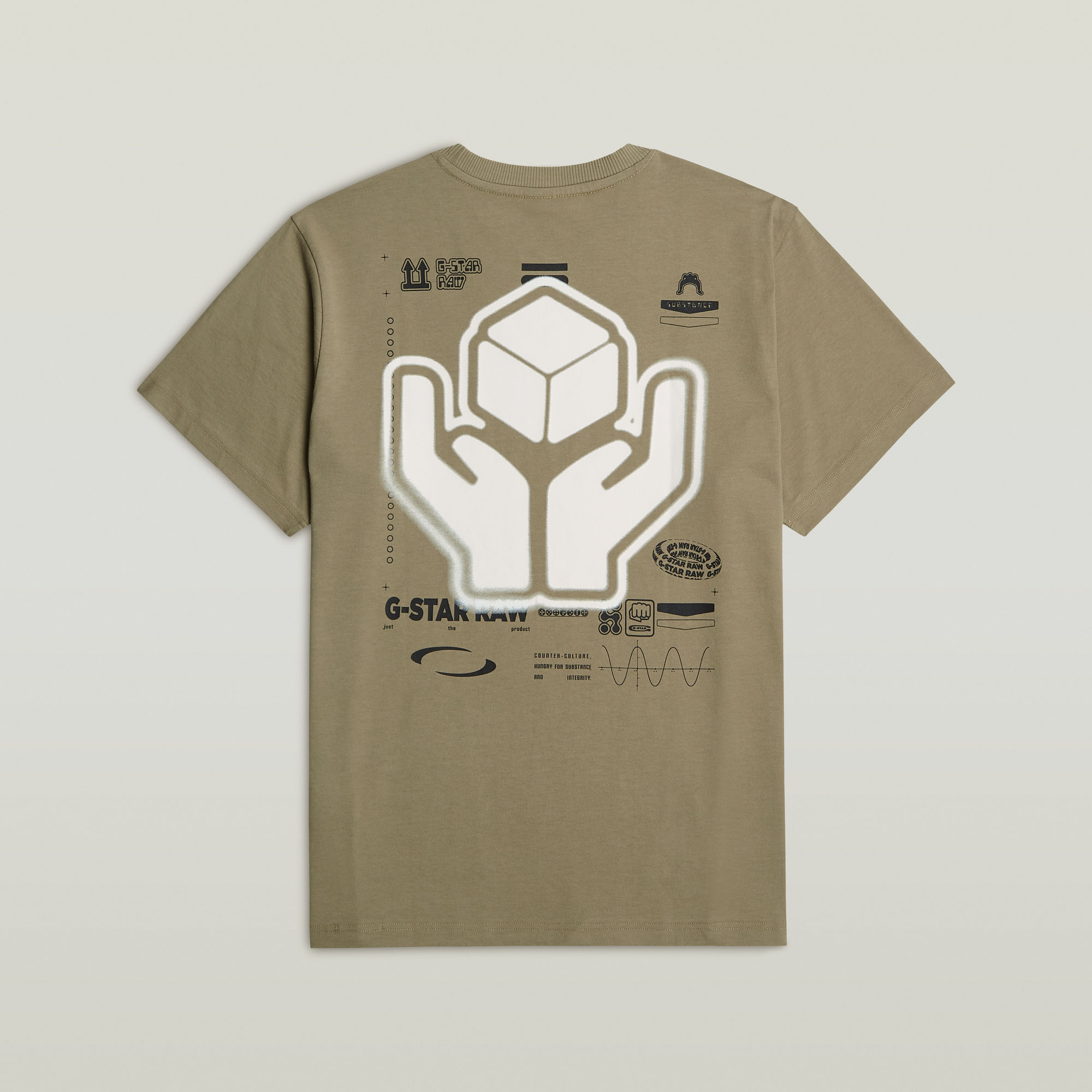 G-Star RAW Back Graphic Loose T-Shirt Groen Heren