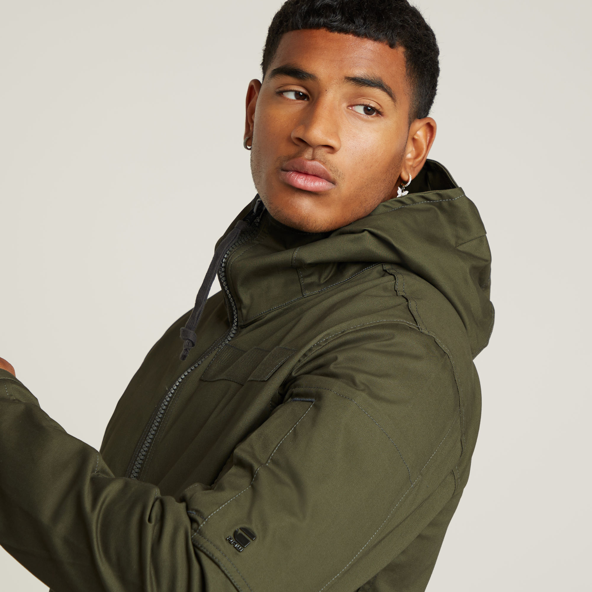 G-Star RAW Batt Overshirt Met Capuchon Groen Heren