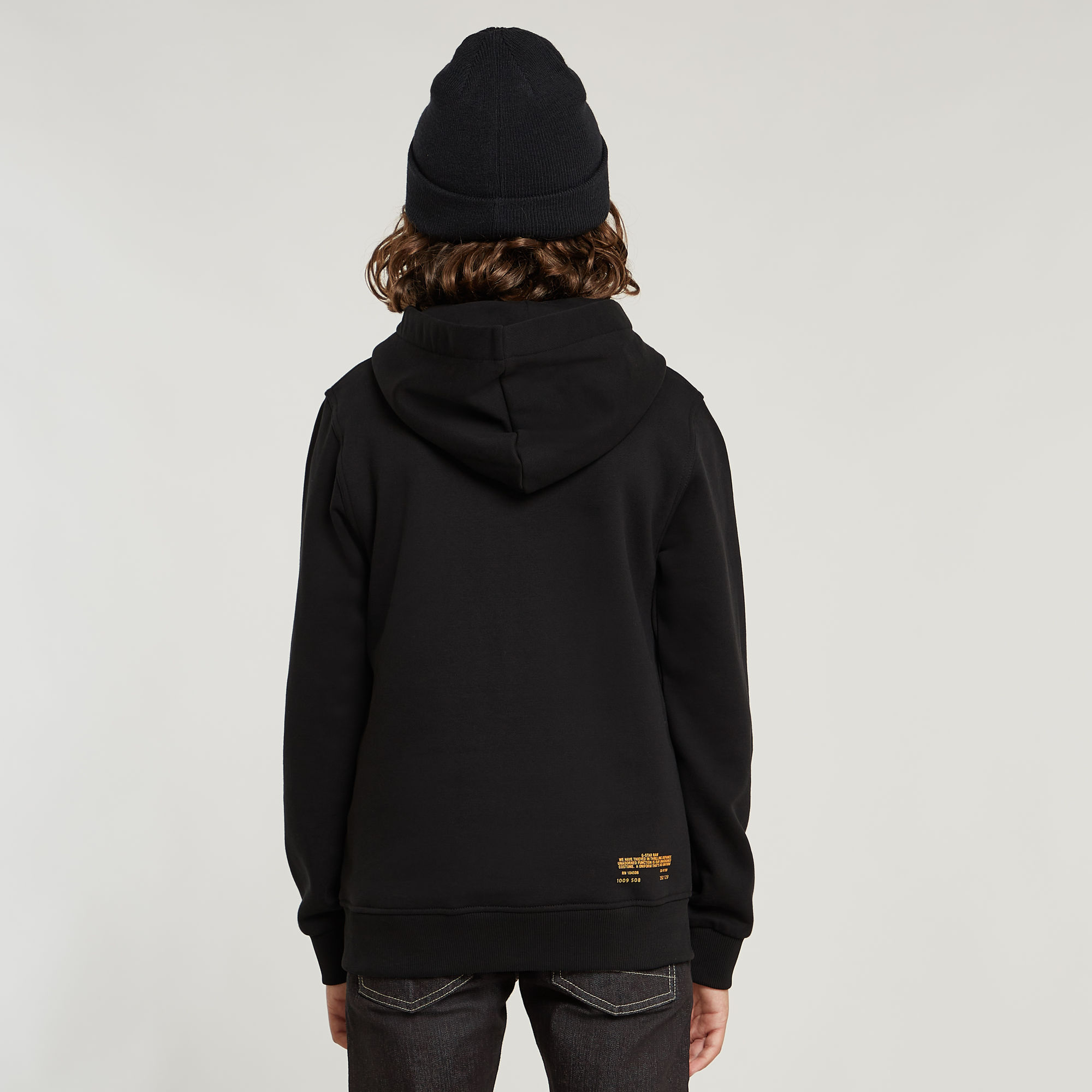 G-Star RAW Jongens Hoodie Brushed Zwart jongens