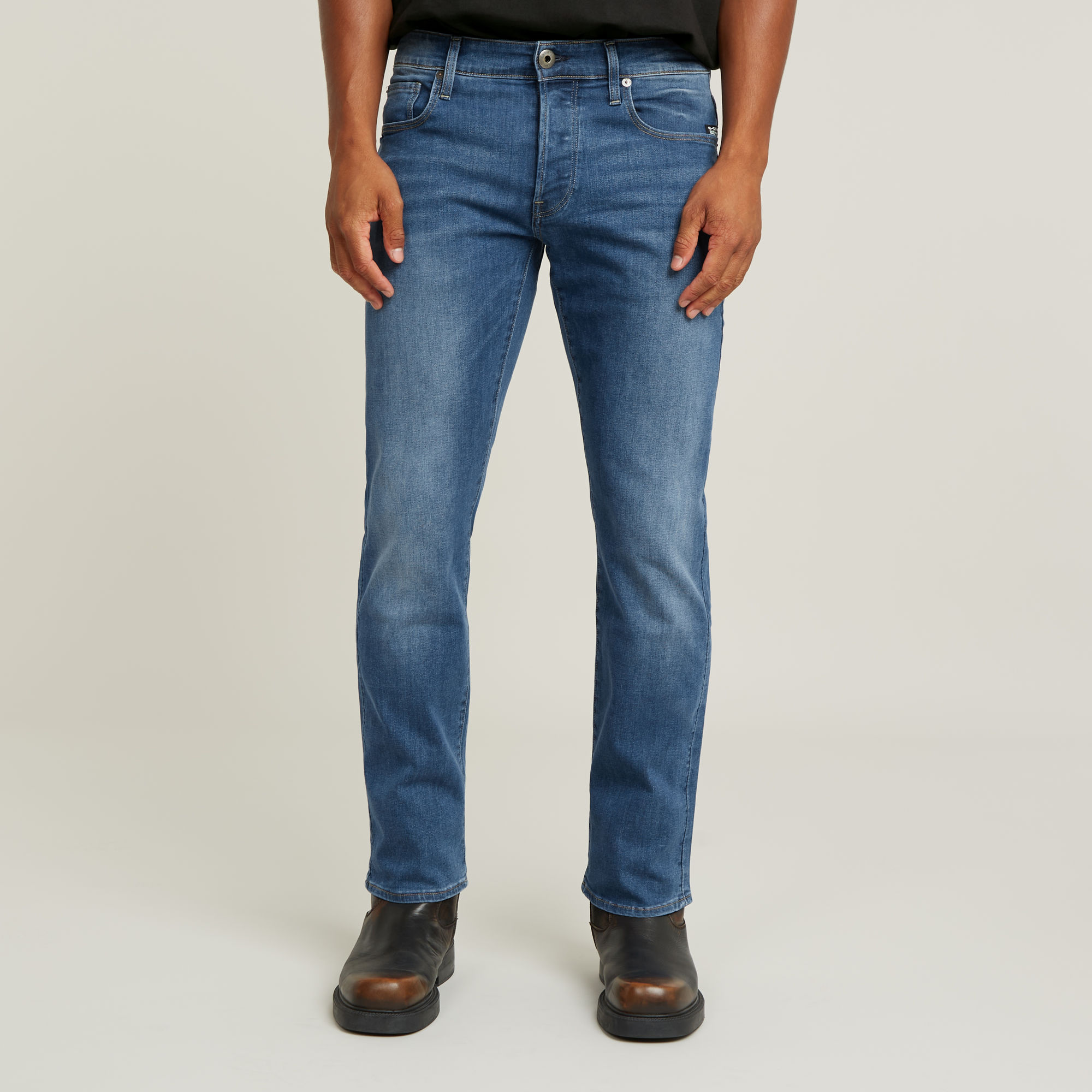 G-Star RAW 3301 Straight Jeans Midden blauw Heren