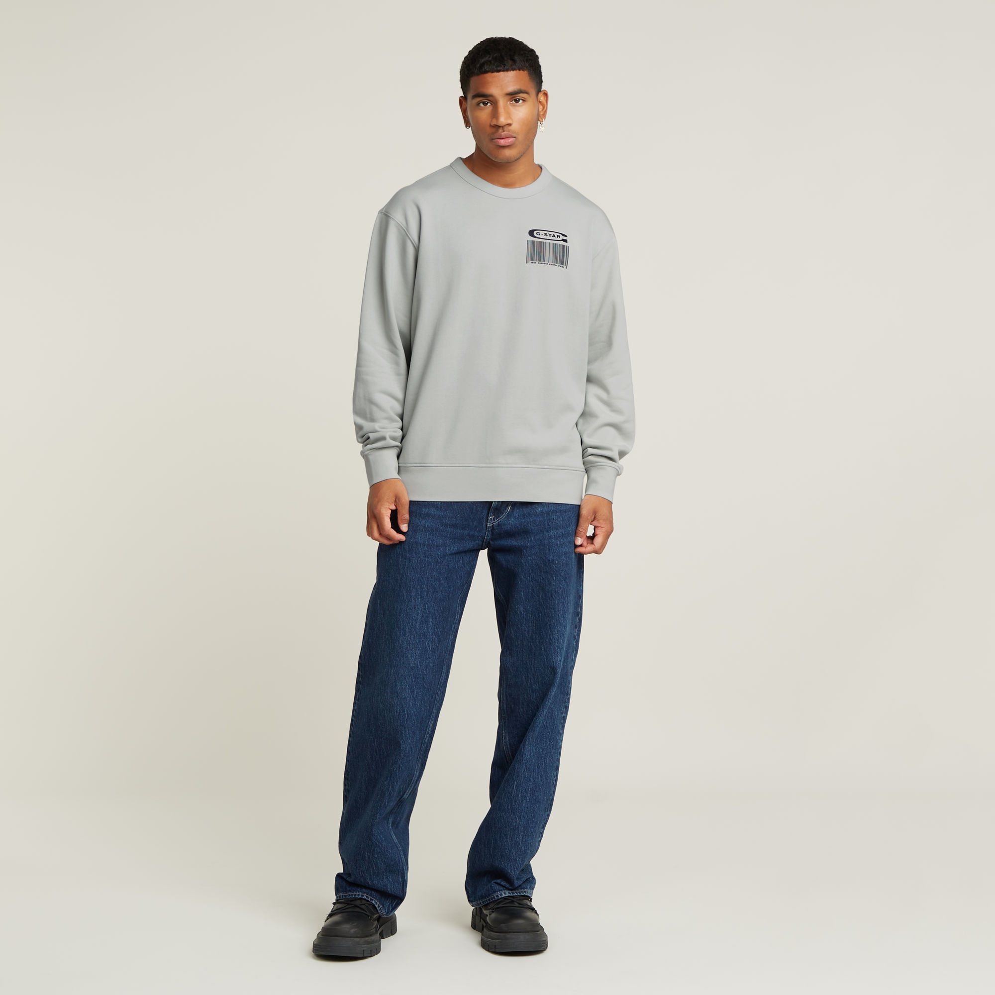 Thumbnail - Substance Back Graphic Relaxed Sweatshirt - Grau - Herren