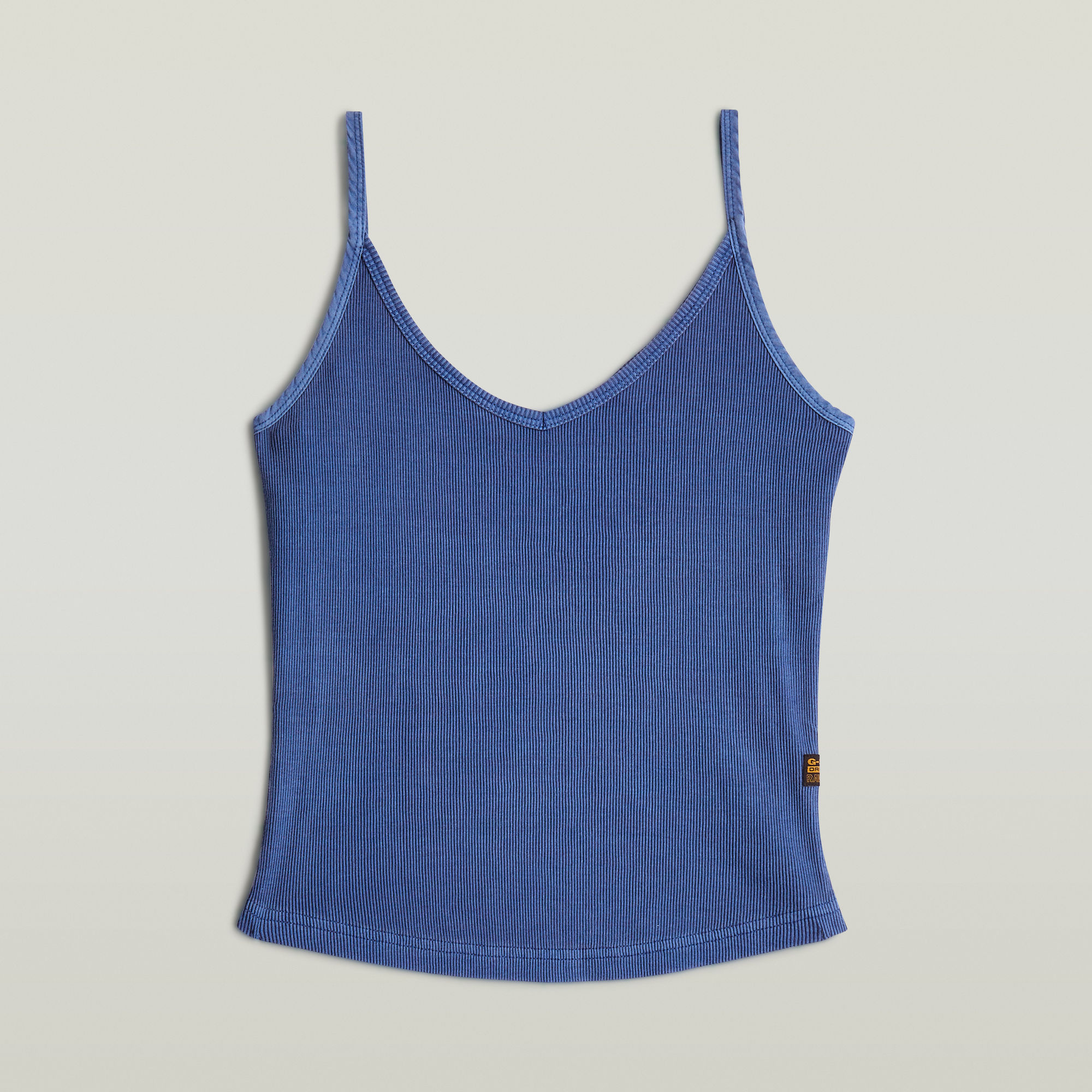 G-Star RAW Spaghetti Strap Rib Top Midden blauw Dames