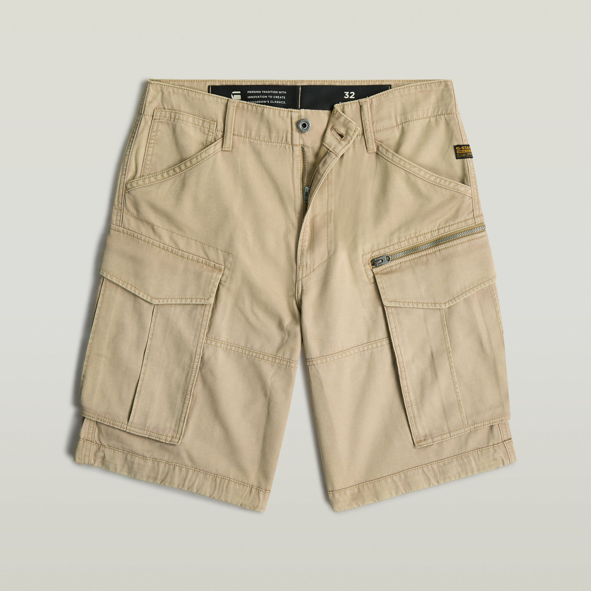 G-Star RAW Rovic Zip Relaxed Short Beige Heren