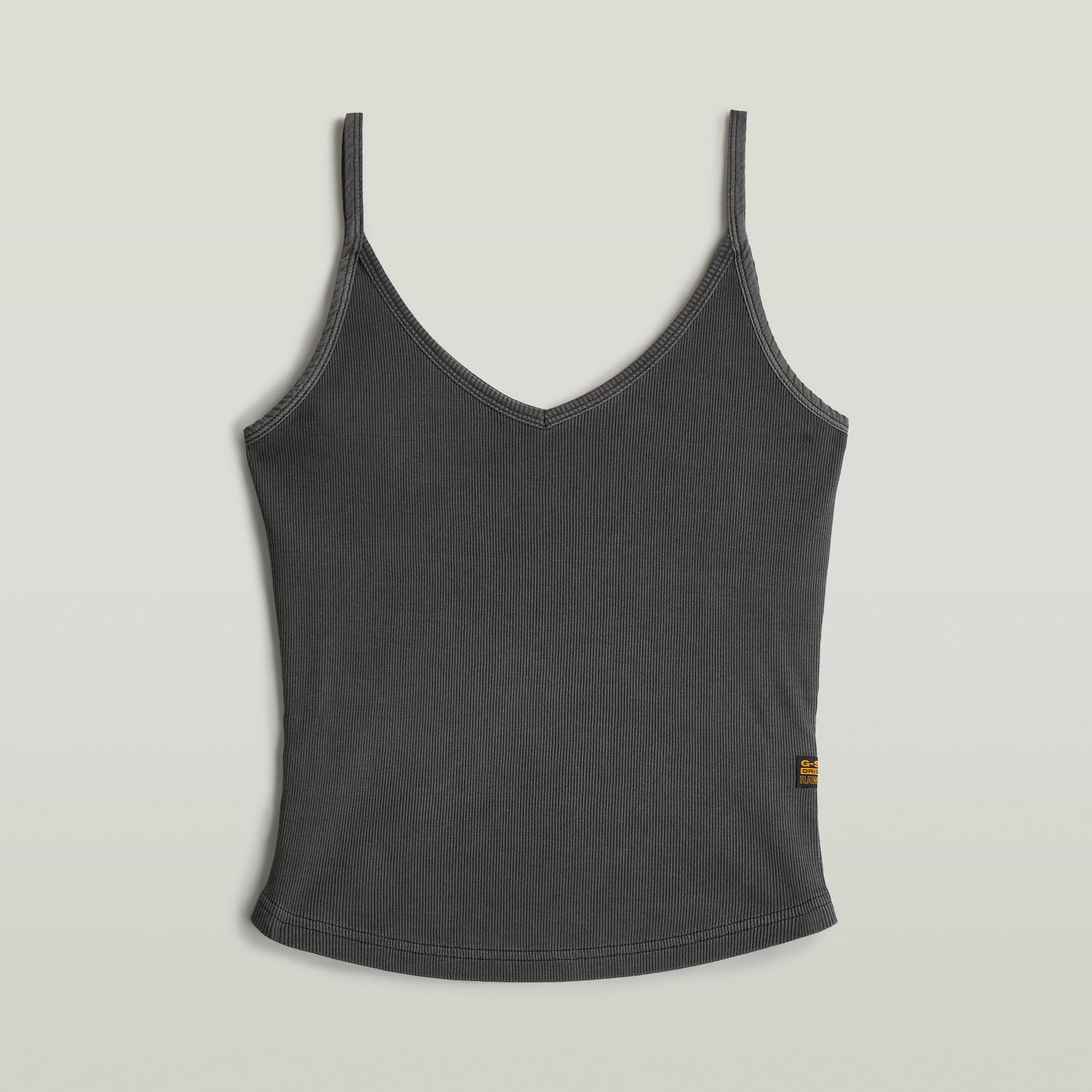 G-Star RAW Spaghetti Strap Rib Top Zwart Dames