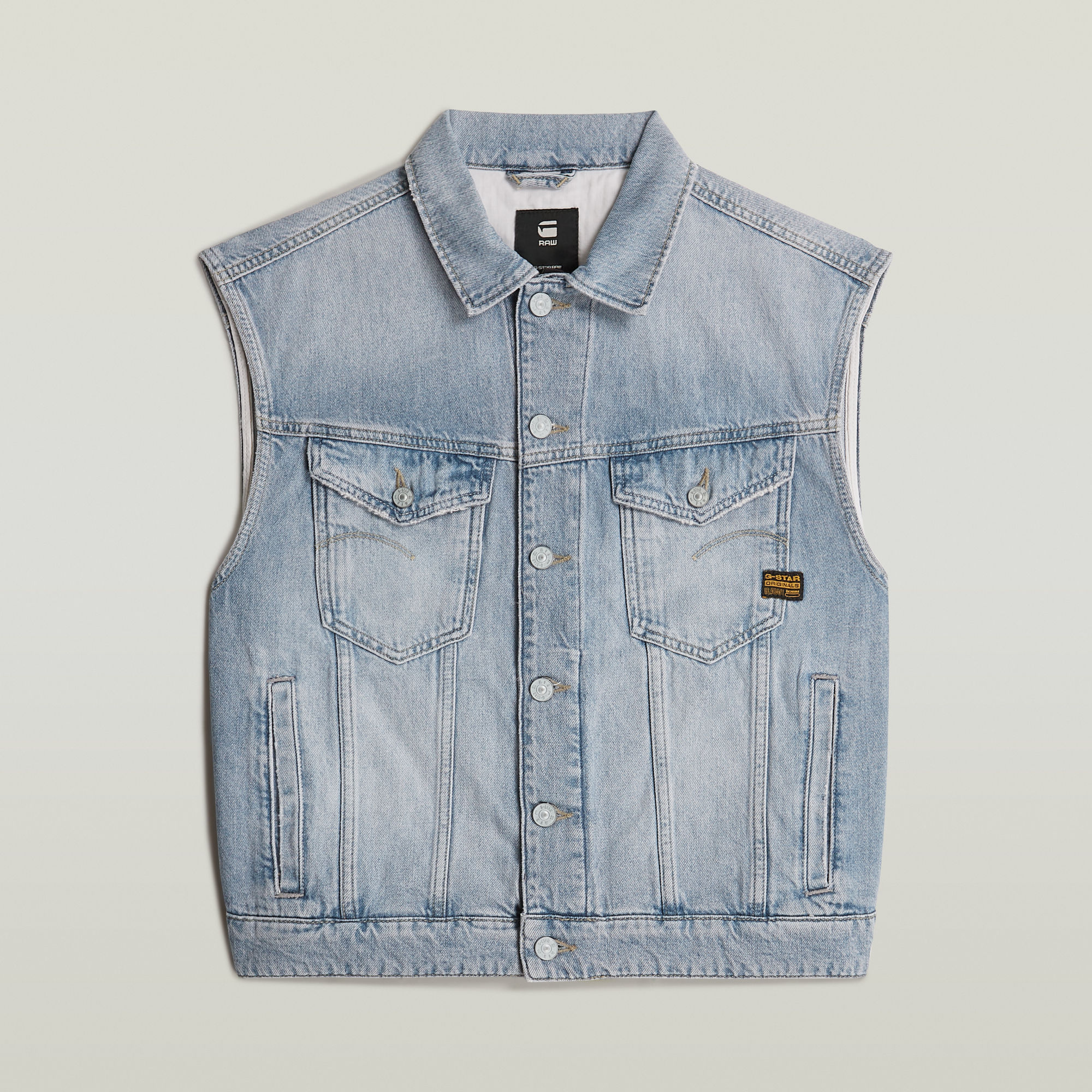 G-Star RAW Relaxed Denim Vest Lichtblauw Dames
