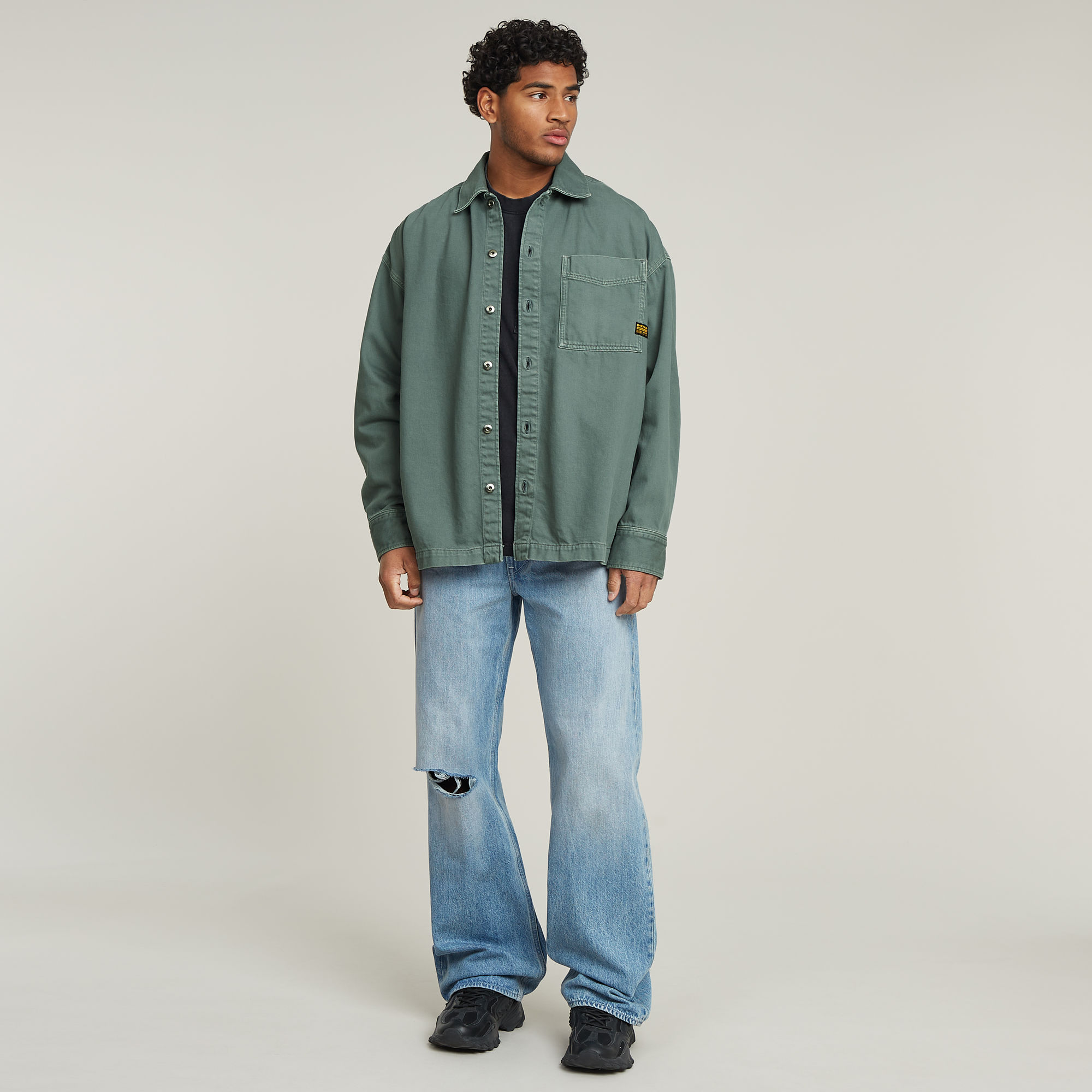 G-Star RAW Boxy Fit Shirt Groen Heren