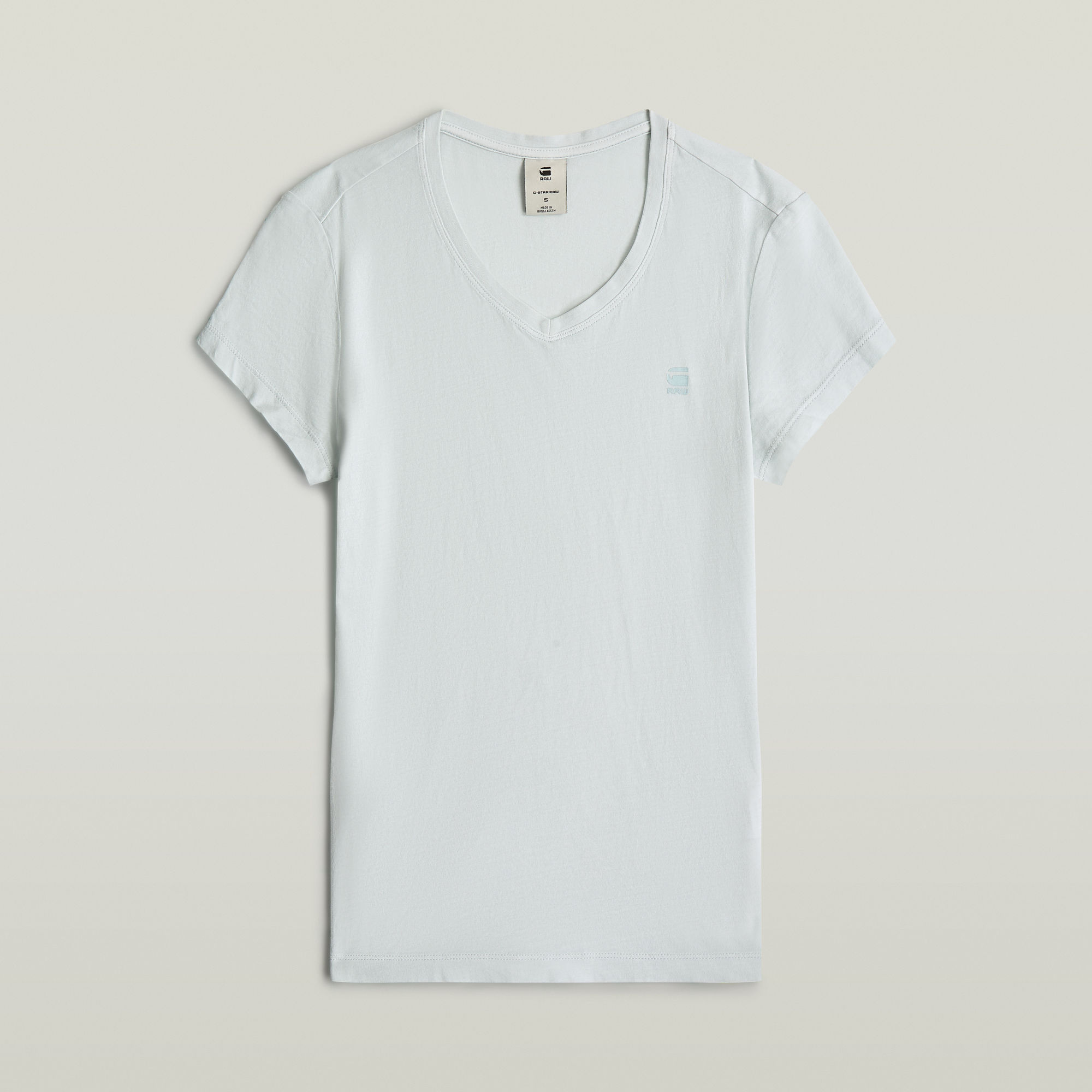 G-Star RAW Overdyed Eyben Slim V-Neck Top Lichtblauw Dames