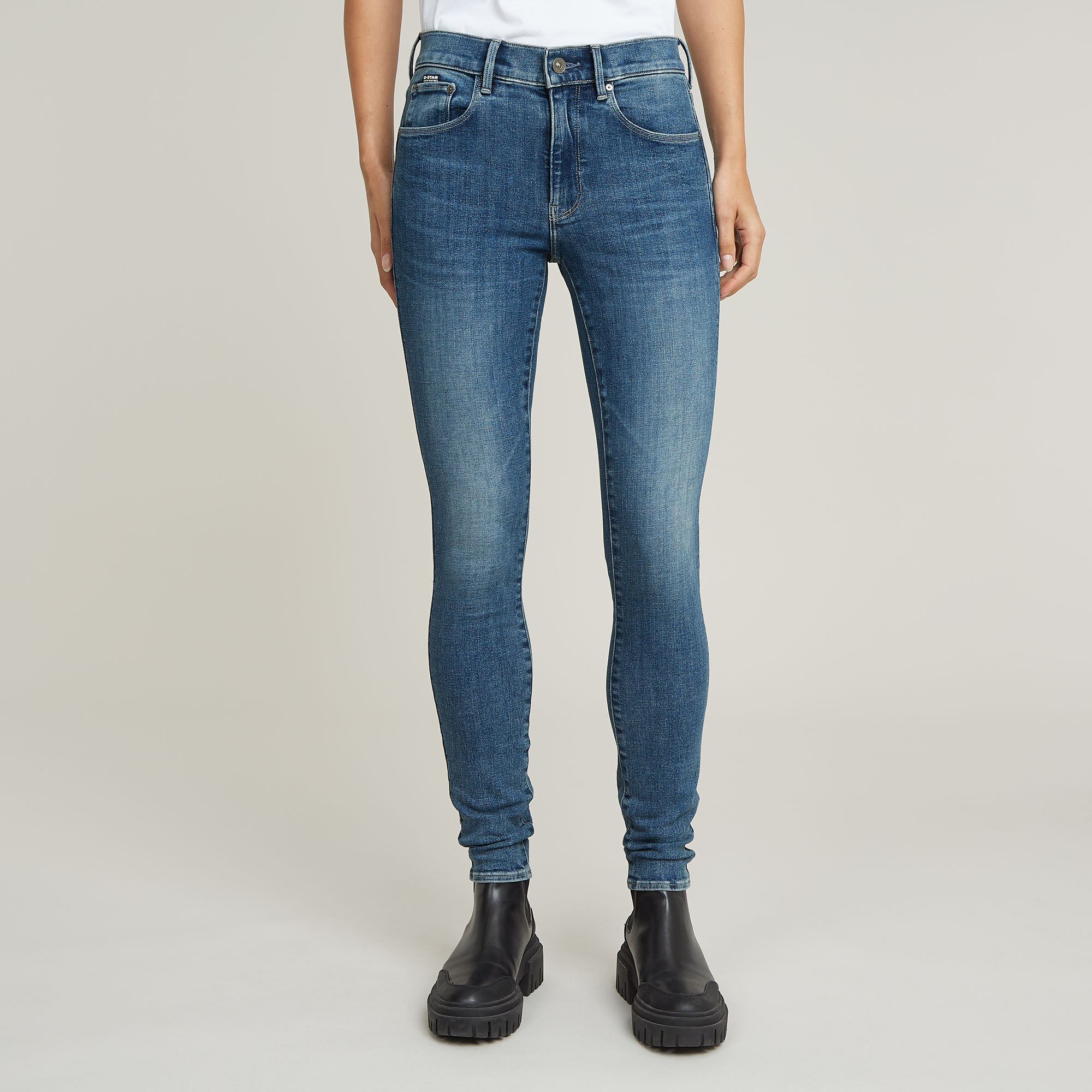 G-Star RAW 3301 Skinny Jeans Midden blauw Dames