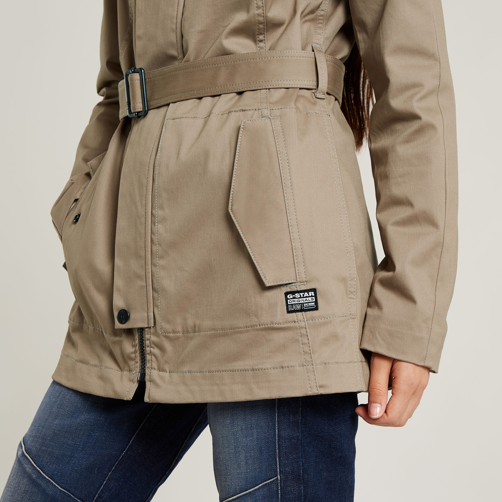 G-Star RAW Short Trenchcoat Beige Dames
