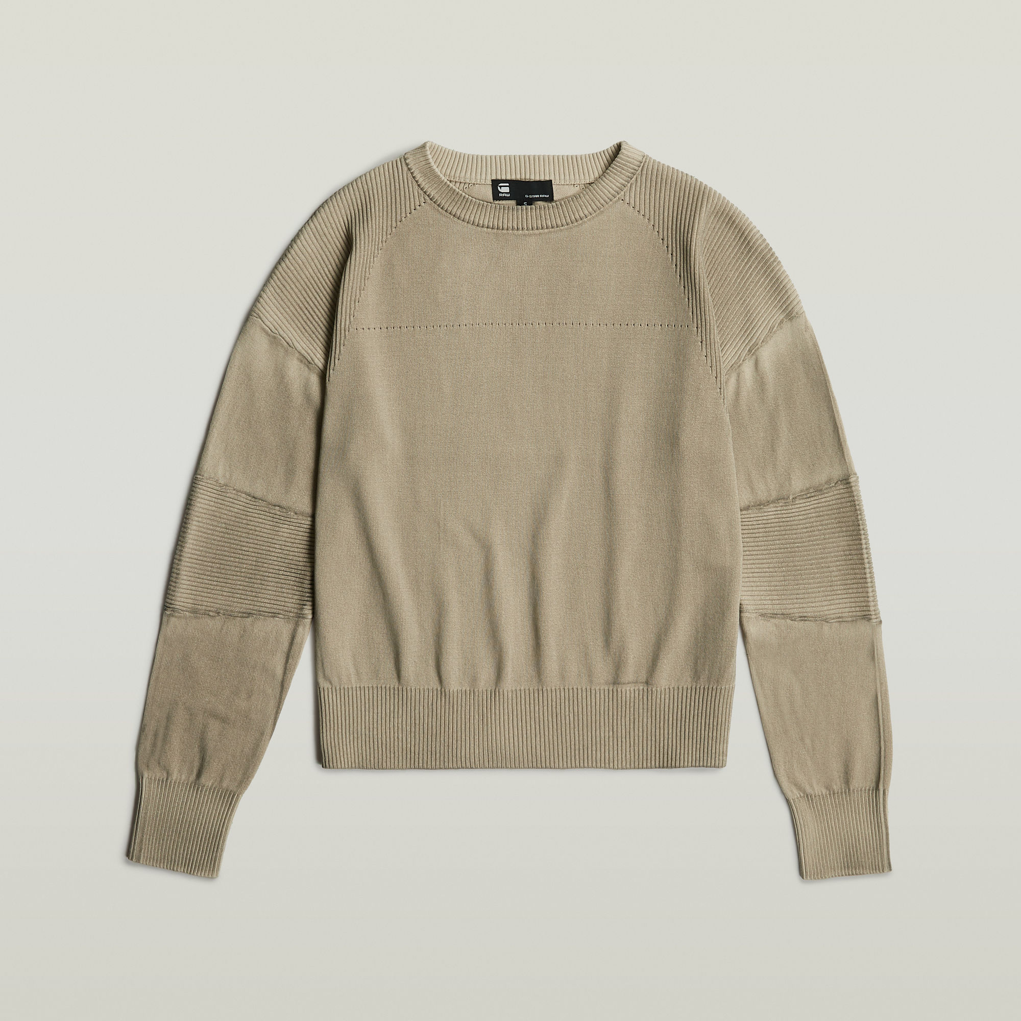 G-Star RAW Washed Lichtgewicht Gebreide Biker Trui Beige Dames