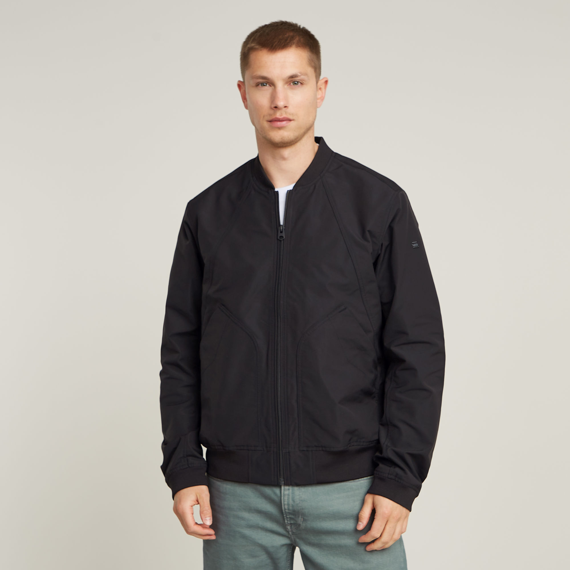 

Unpadded Bomber Jacket - Black - Men