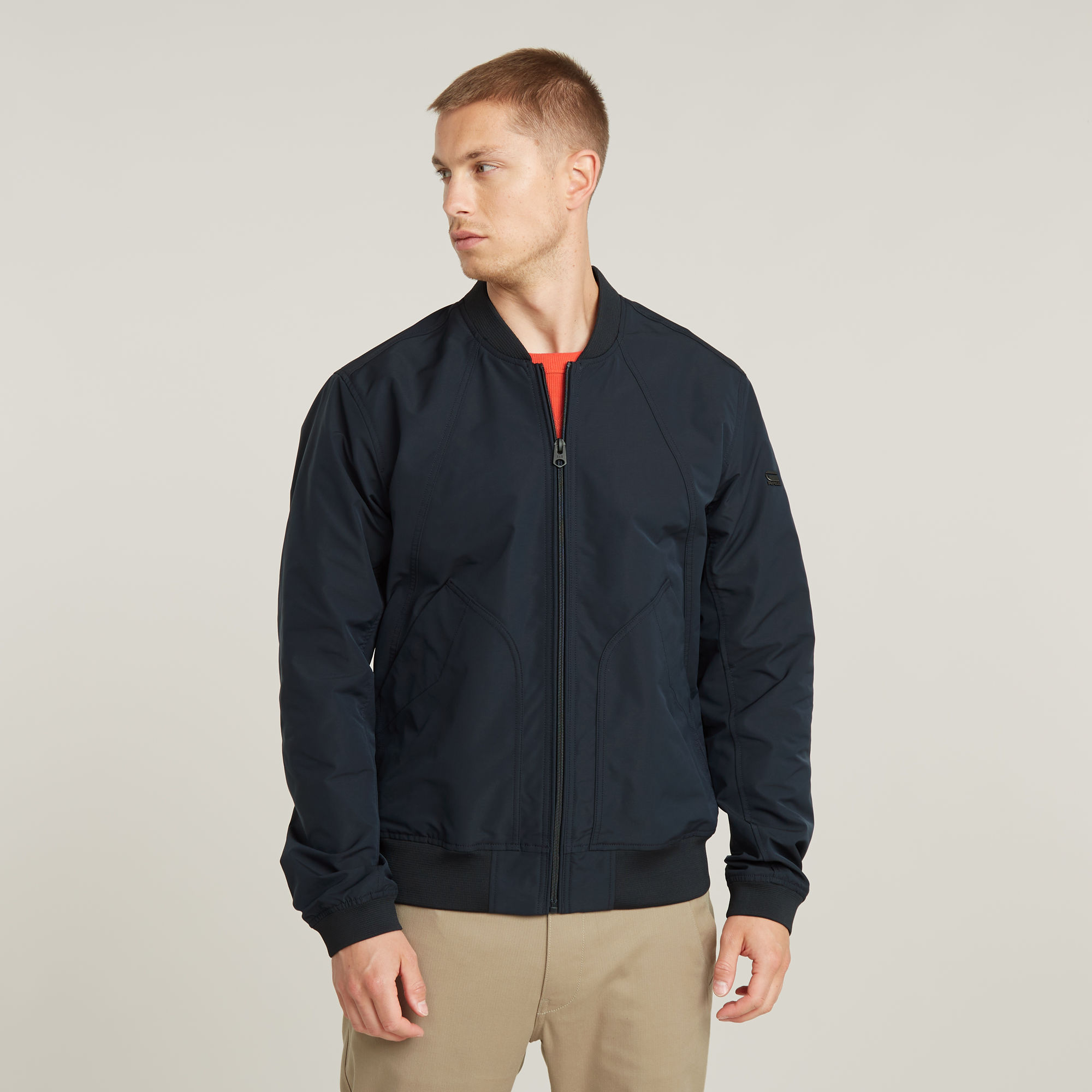 

Unpadded Bomber Jacket - Dark blue - Men