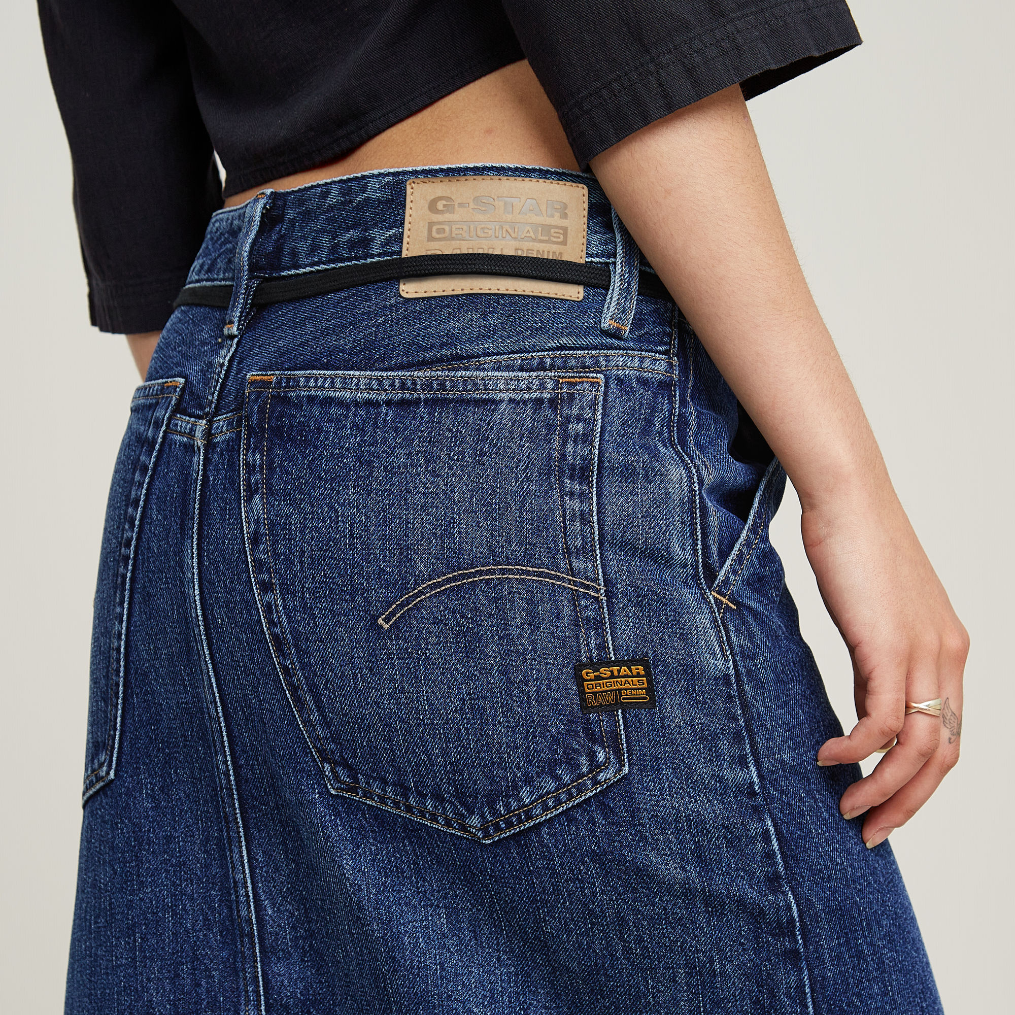 G-Star RAW Baggy Maxi Rok Donkerblauw Dames