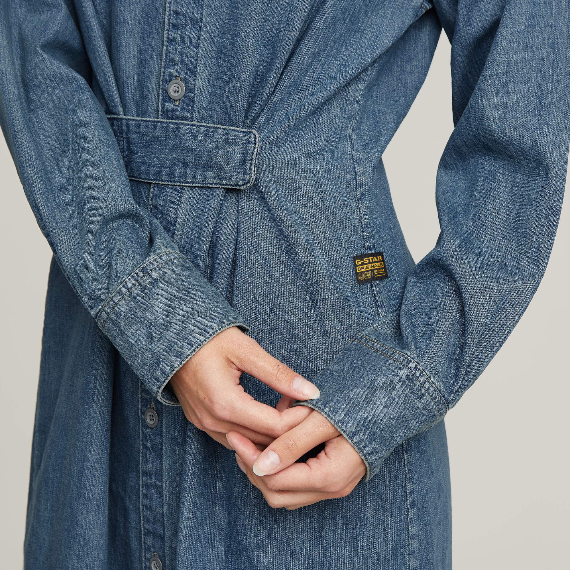 G-Star RAW Long Tab Blousejurk Midden blauw Dames