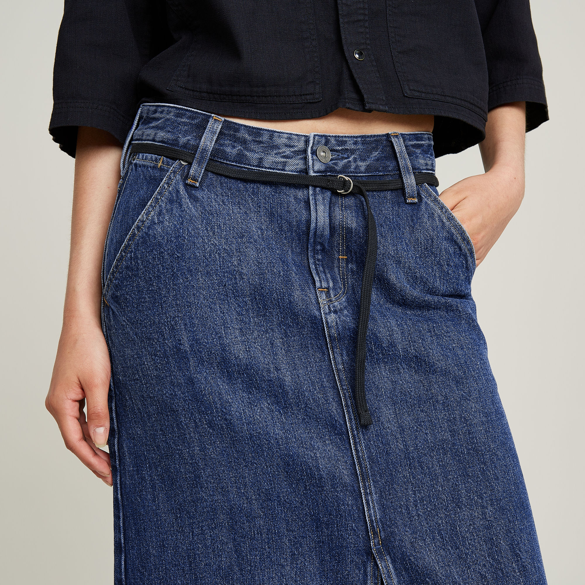 G-Star RAW Baggy Maxi Rok Donkerblauw Dames