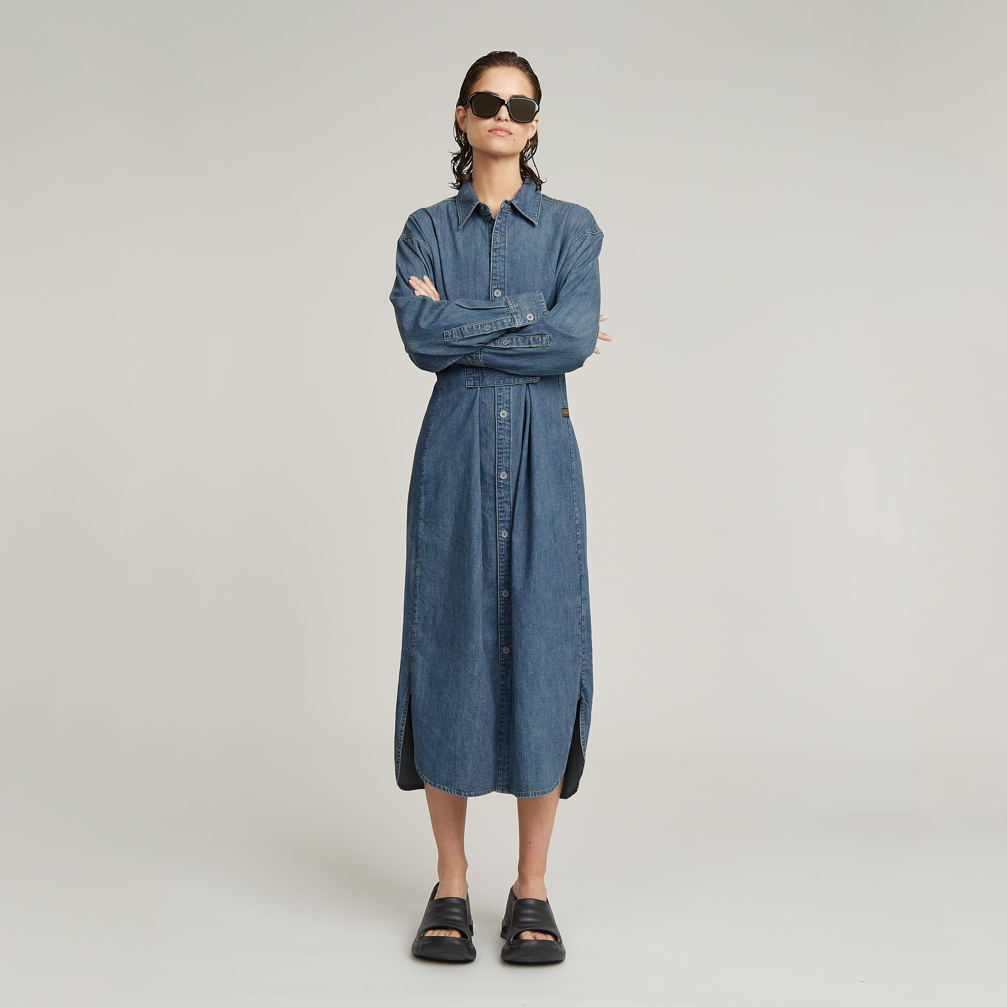 G-Star RAW Long Tab Blousejurk Midden blauw Dames