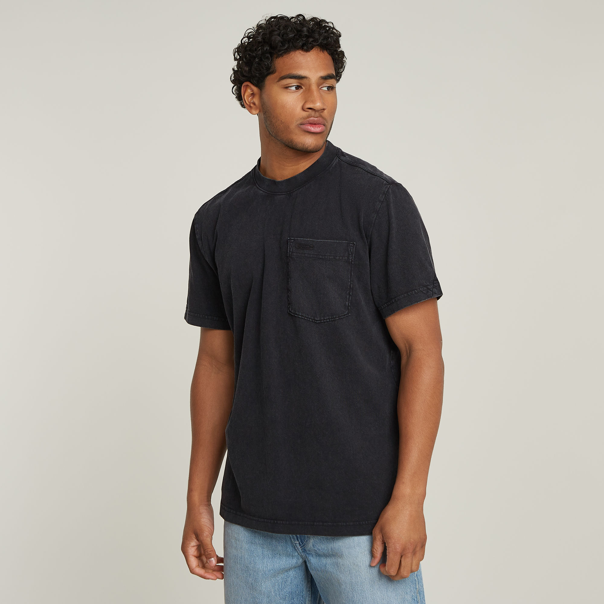 Washed Pocket T-Shirt - Schwarz - Herren