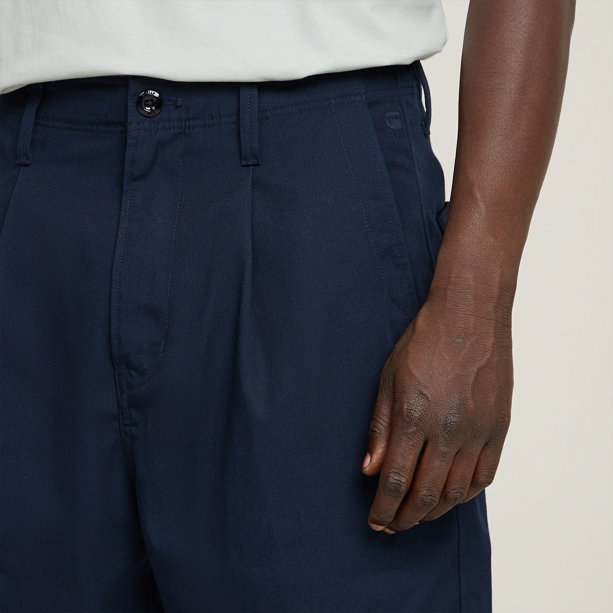 G-Star RAW Pleated Chino Relaxed Tapered Donkerblauw Heren