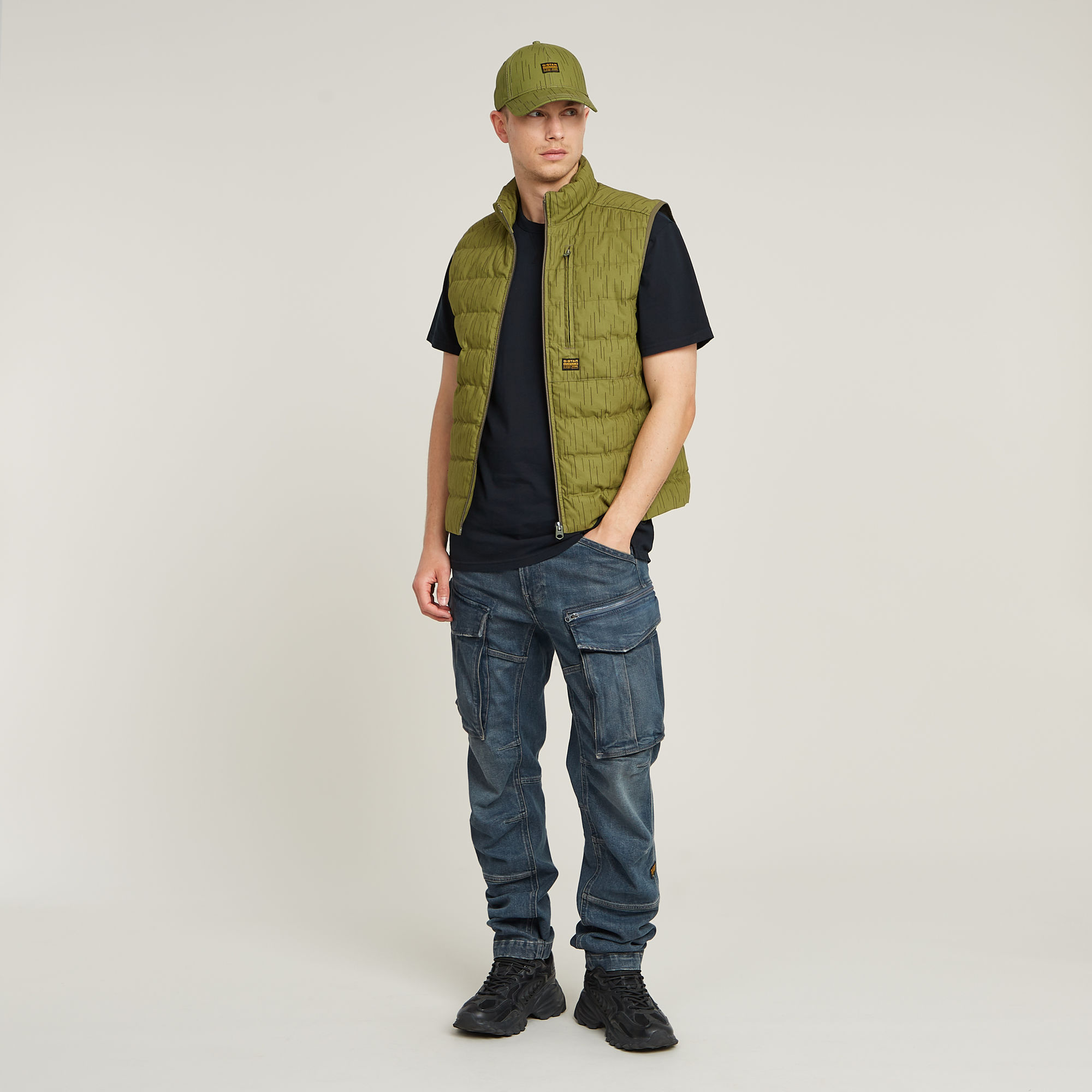G-Star RAW Rovic Zip 3D Regular Tapered Denim Jeans Donkerblauw Heren
