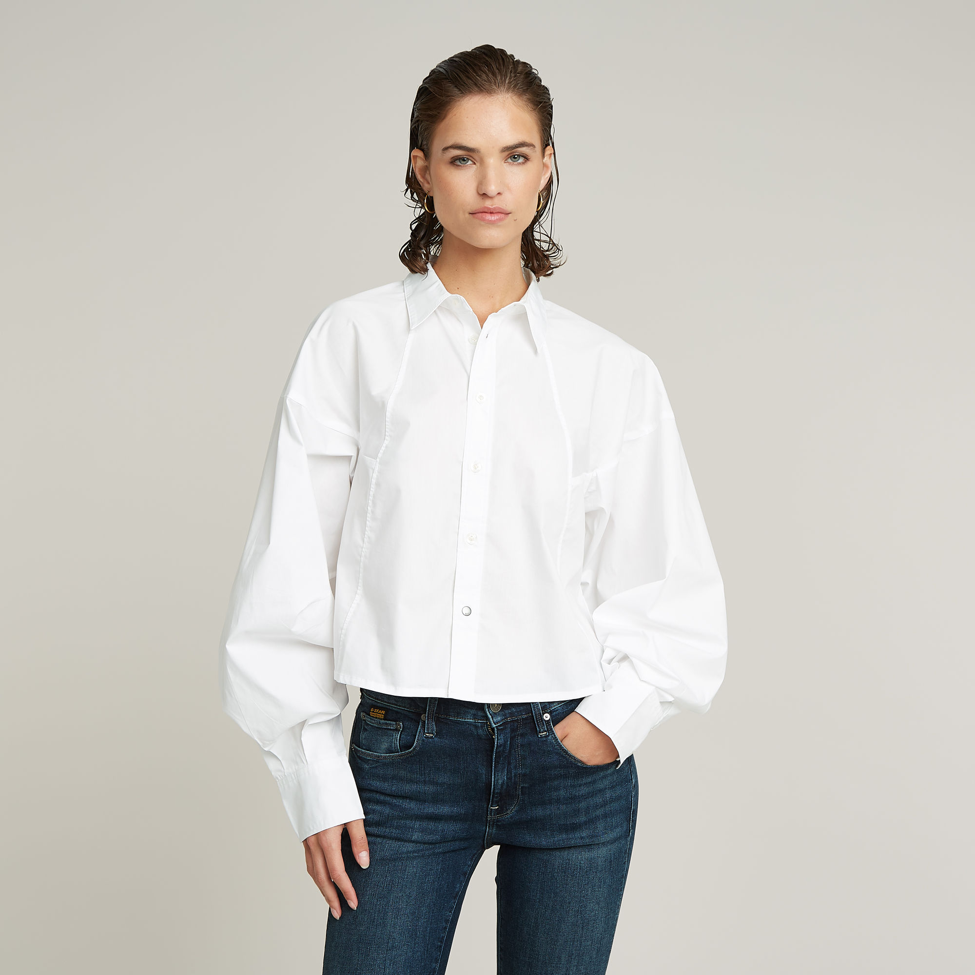 

Macro Balloon Shirt - White - Women