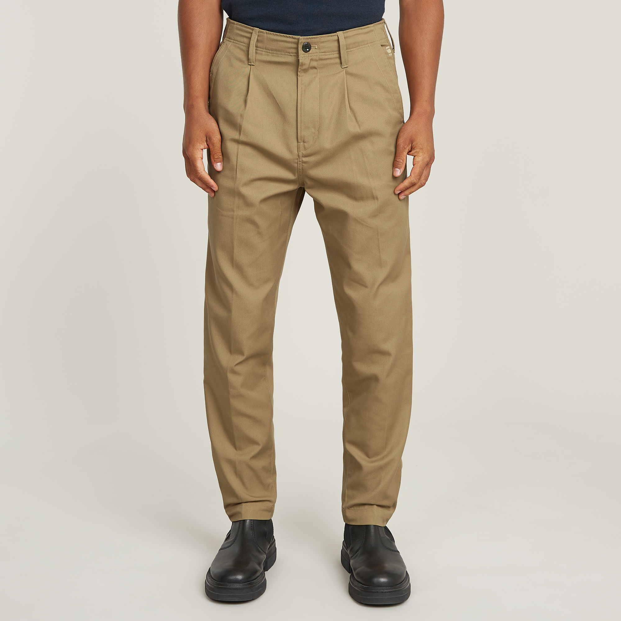 

Pleated Chino Relaxed Tapered - Beige - Heren