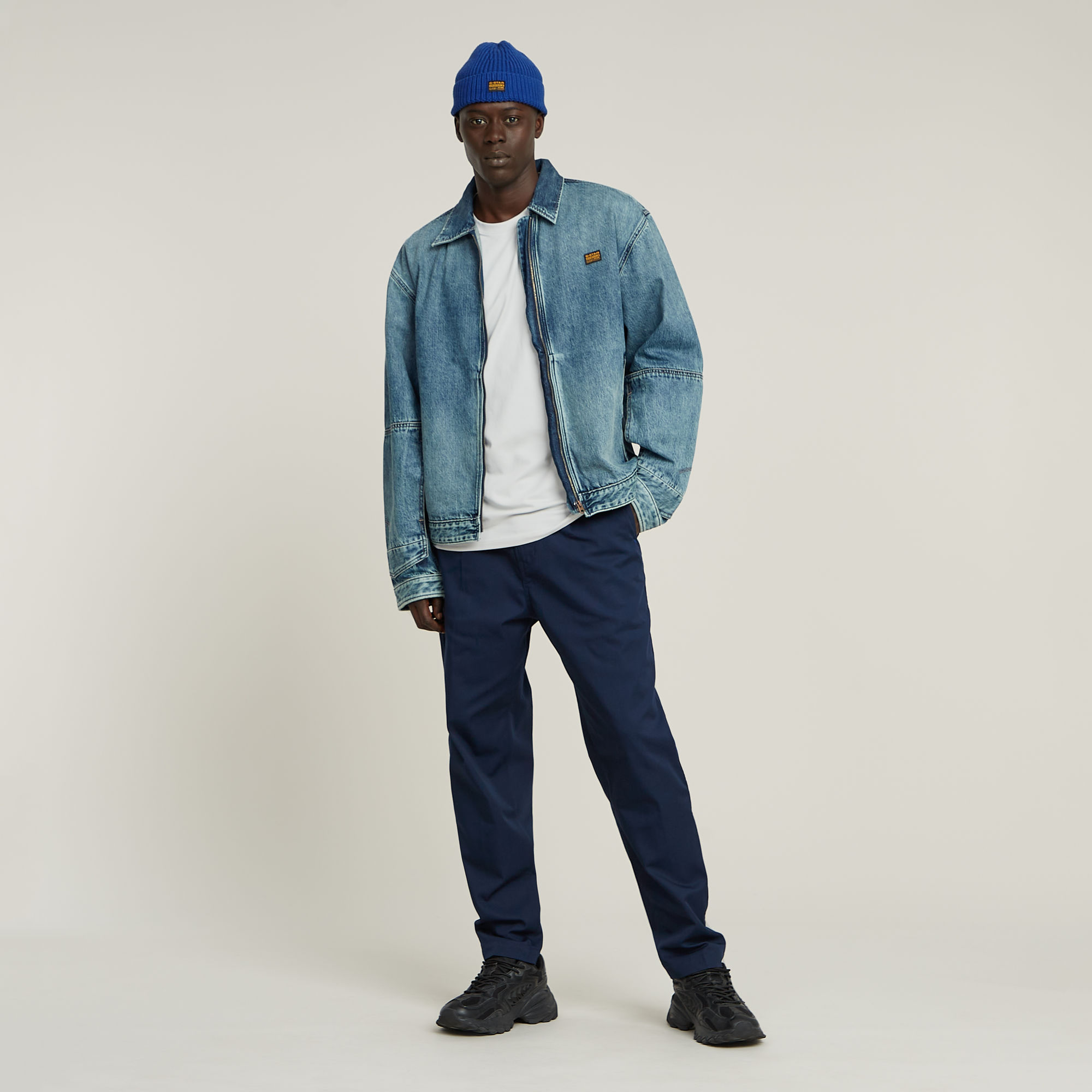 G-Star RAW Pleated Chino Relaxed Tapered Donkerblauw Heren