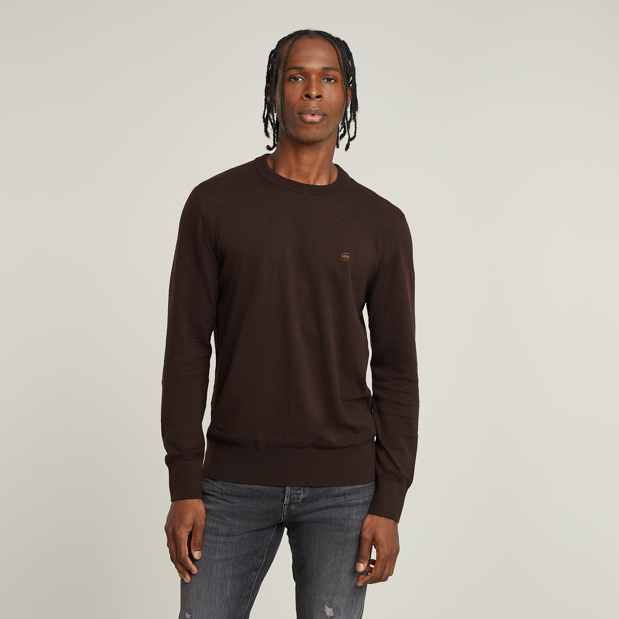 

Premium Core Knitted Sweater - Brown - Men