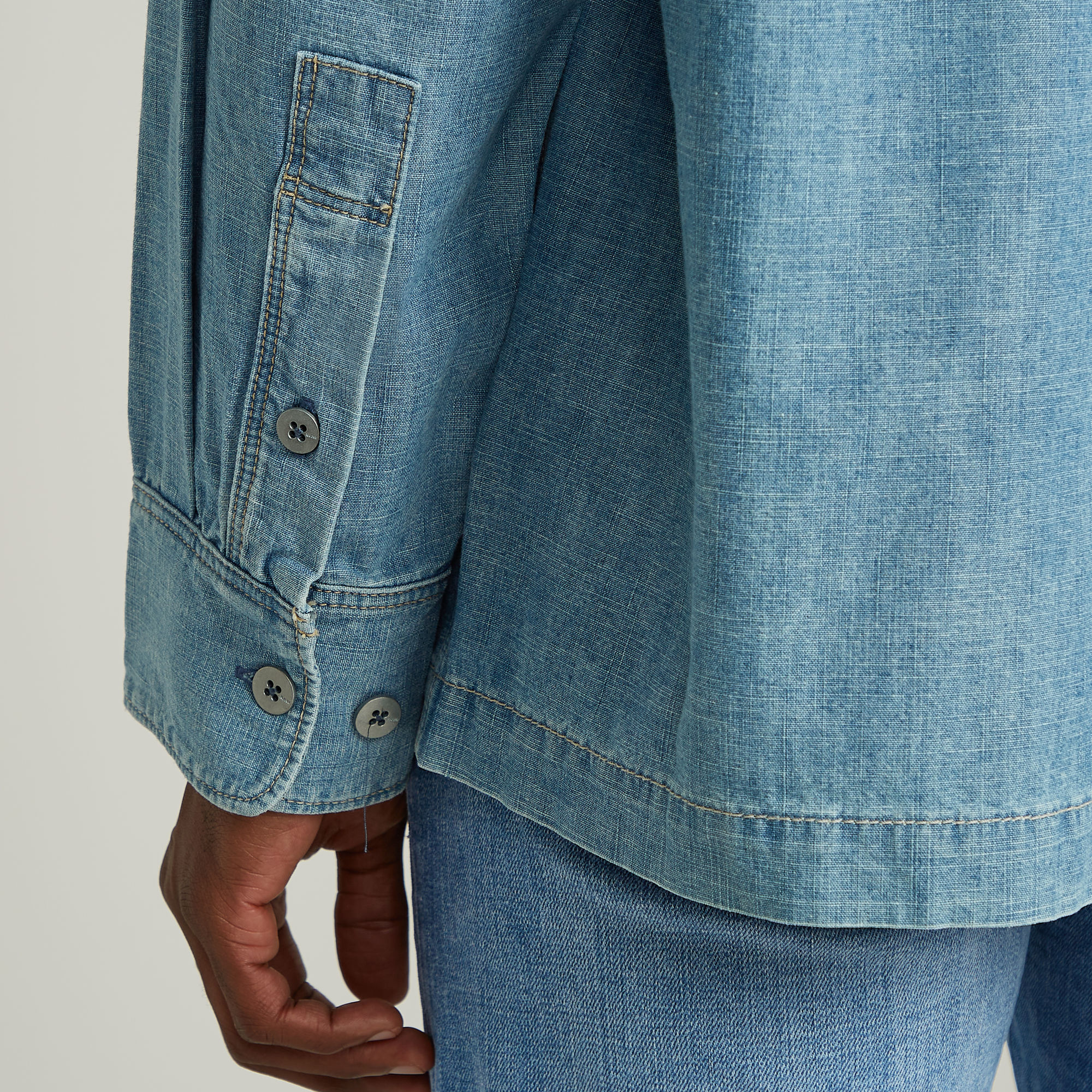 G-Star RAW Long Pocket Boxy Fit Shirt Lichtblauw Heren