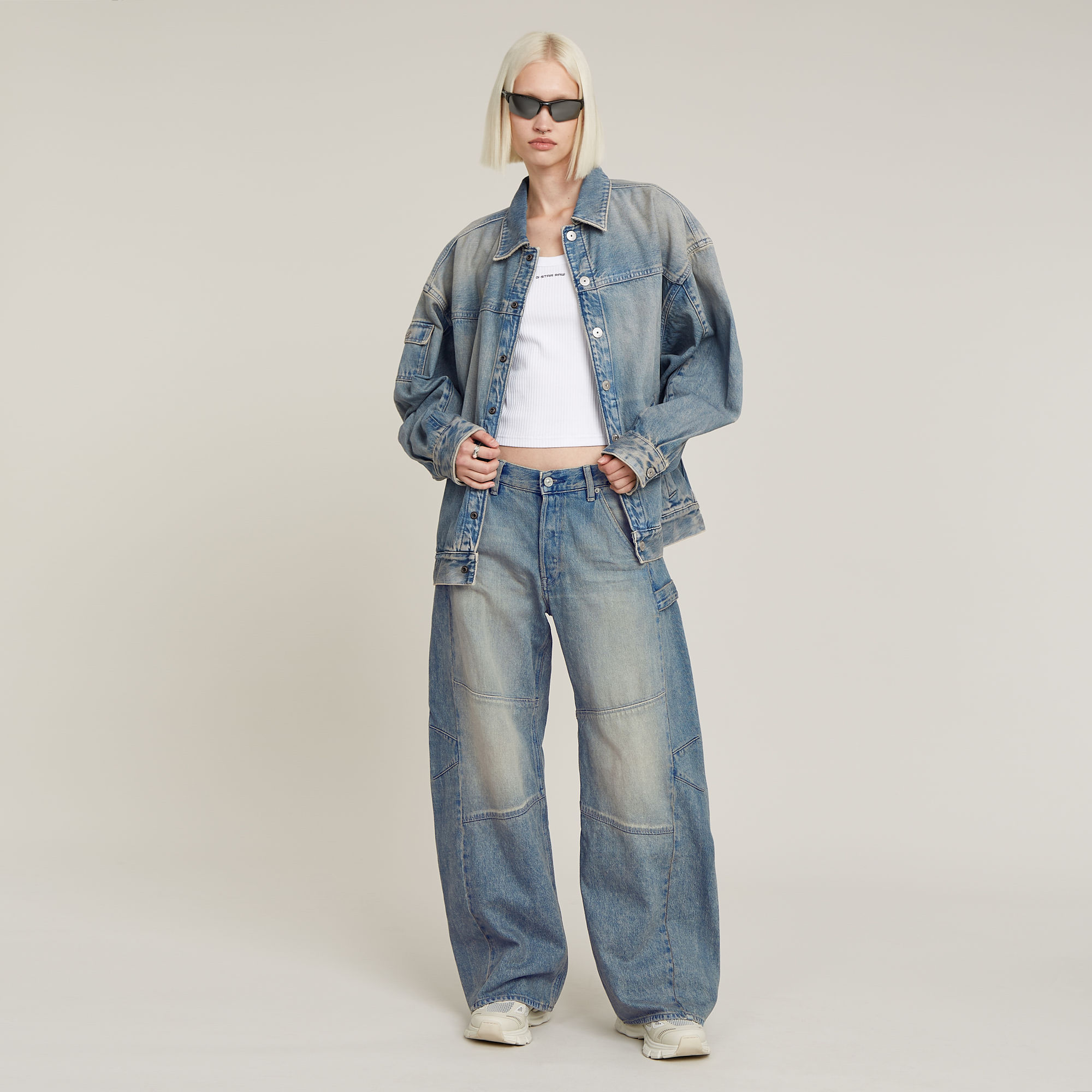G-Star RAW Bowey 3D Extreme Carpenter Loose Jeans Lichtblauw Dames