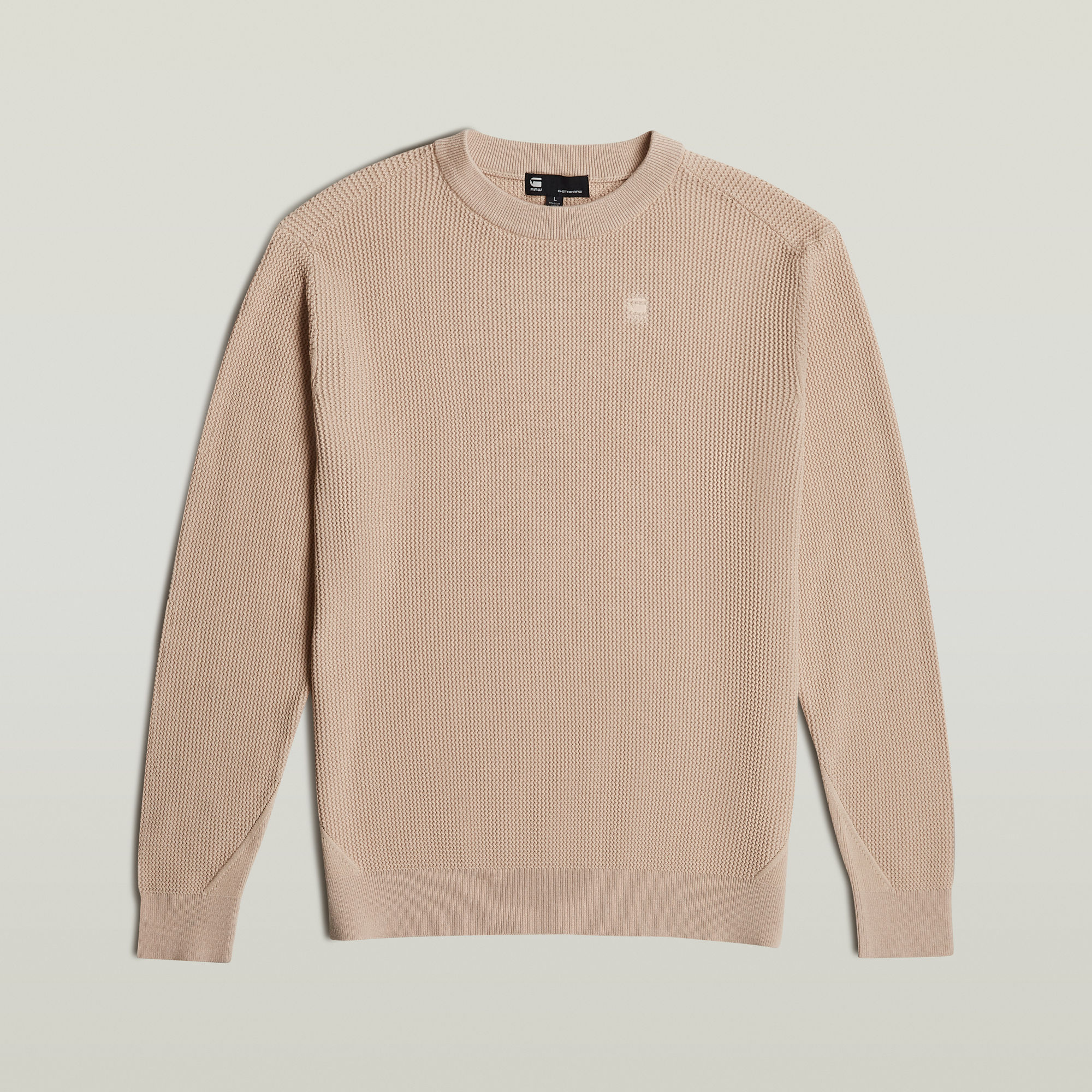 Thumbnail - Serrated Knitted Sweater - Pink - Herren