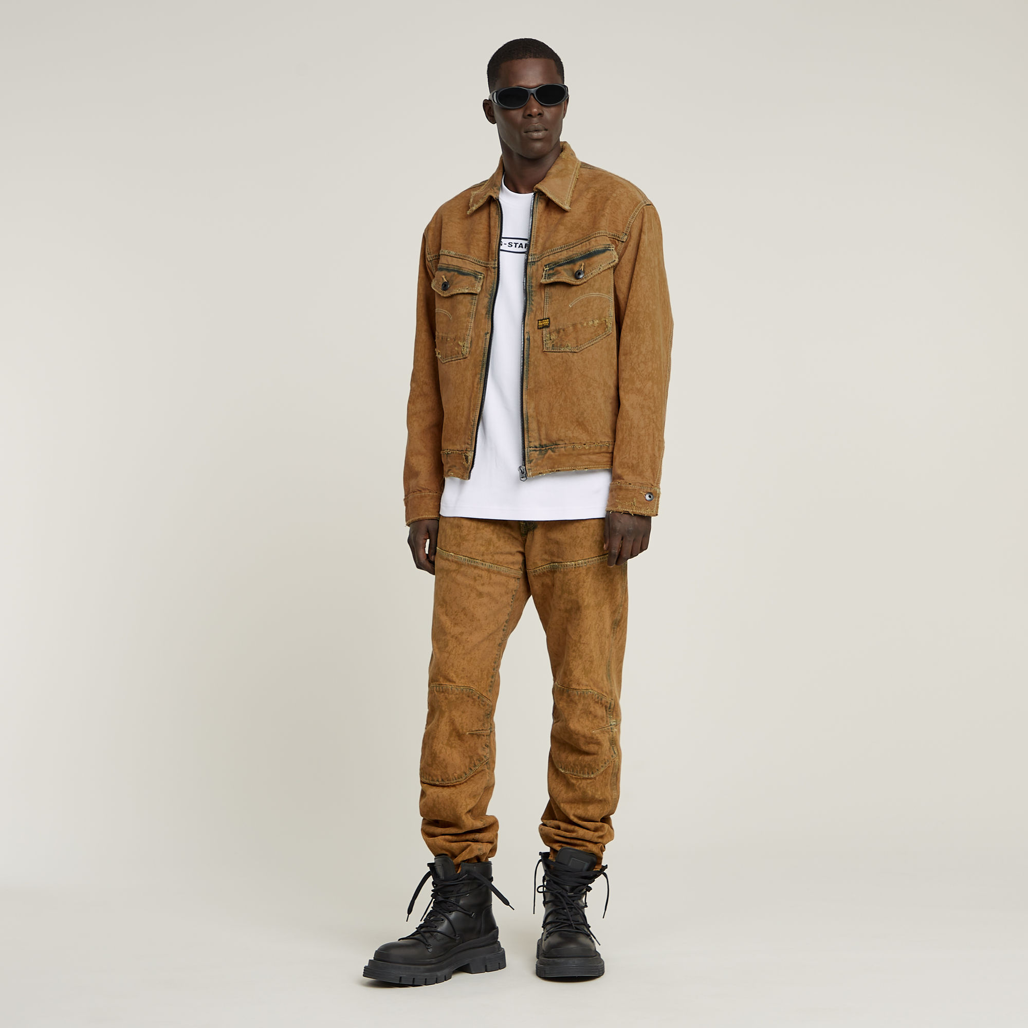 Thumbnail - Dakota Zip Jacke - Beige - Herren