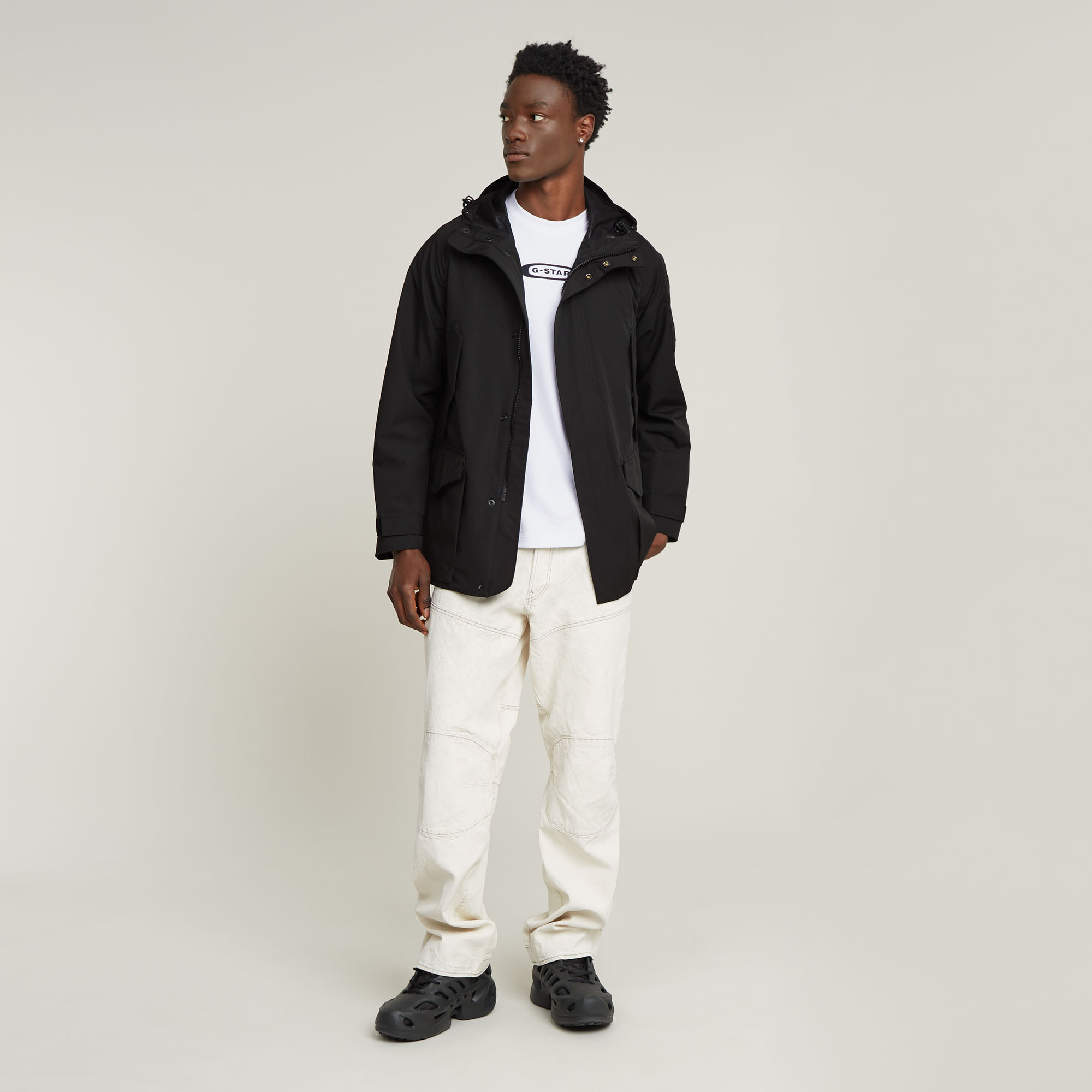 G-Star RAW Multipocket Unpadded Parka Zwart Heren