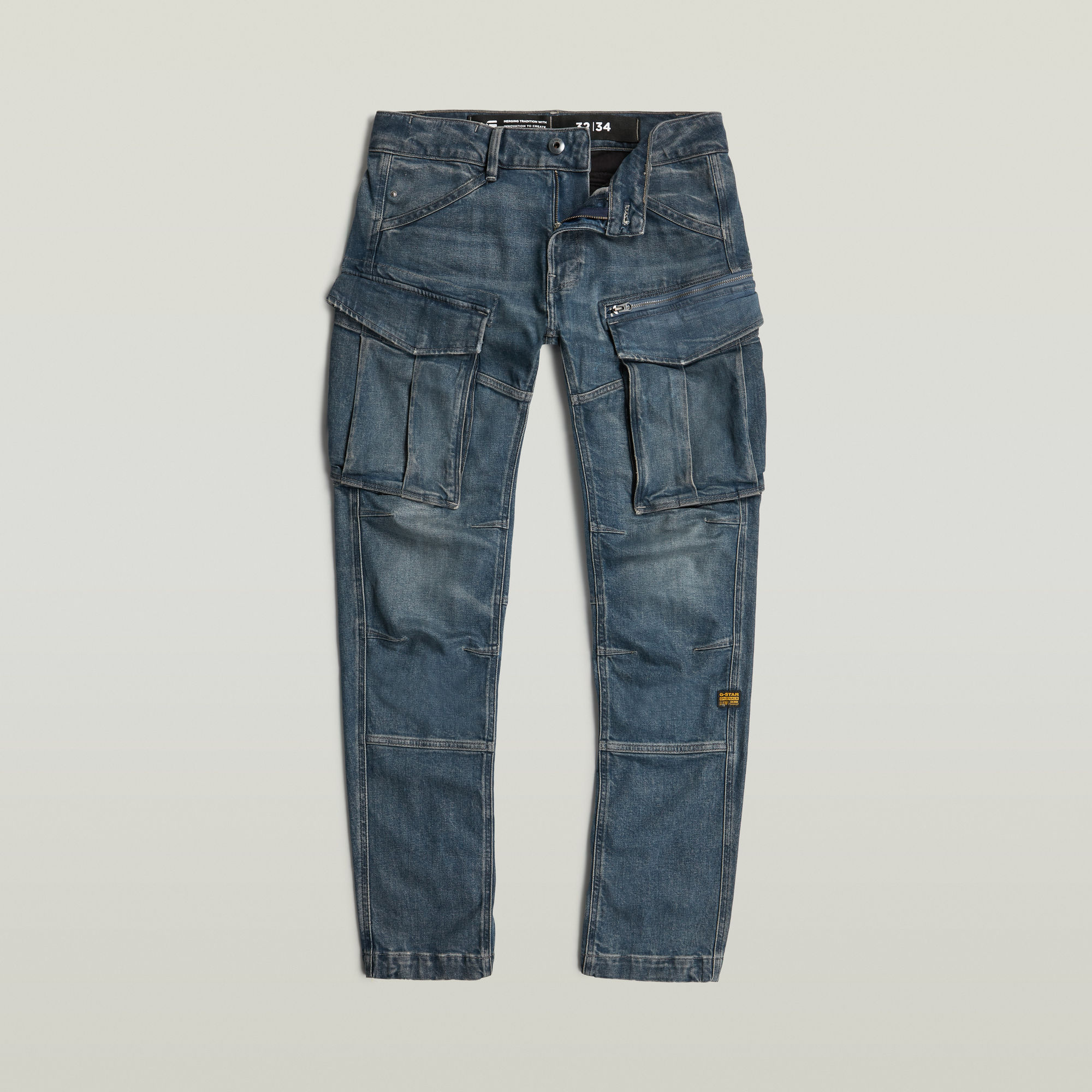 G-Star RAW Rovic Zip 3D Regular Tapered Denim Jeans Donkerblauw Heren