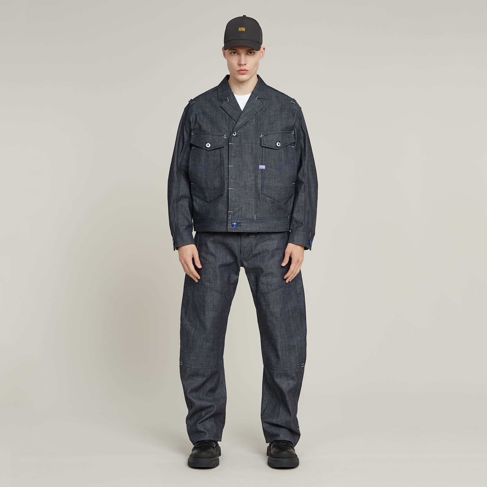 G-Star RAW G-STAR Origins Bend 3D Loose Selvedge Jeans Donkerblauw Heren