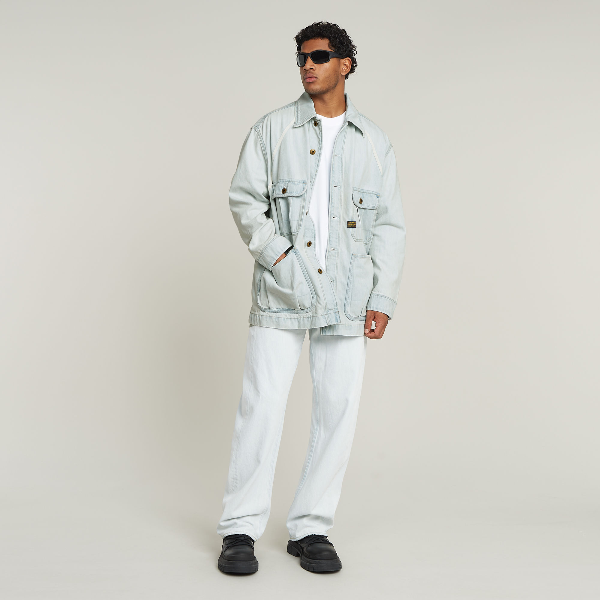 G-Star RAW Oversized Chore Jack Lichtblauw Heren
