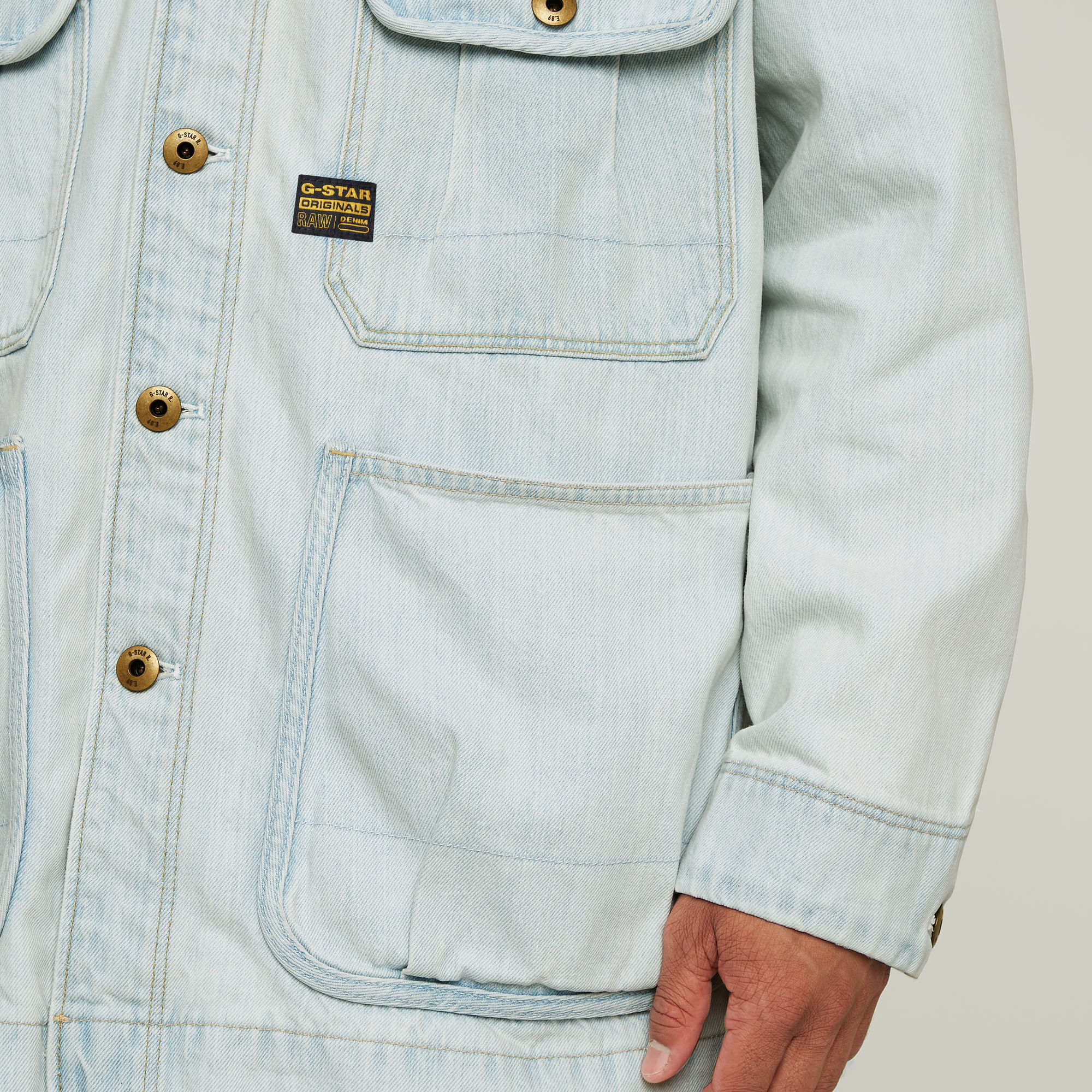G-Star RAW Oversized Chore Jack Lichtblauw Heren