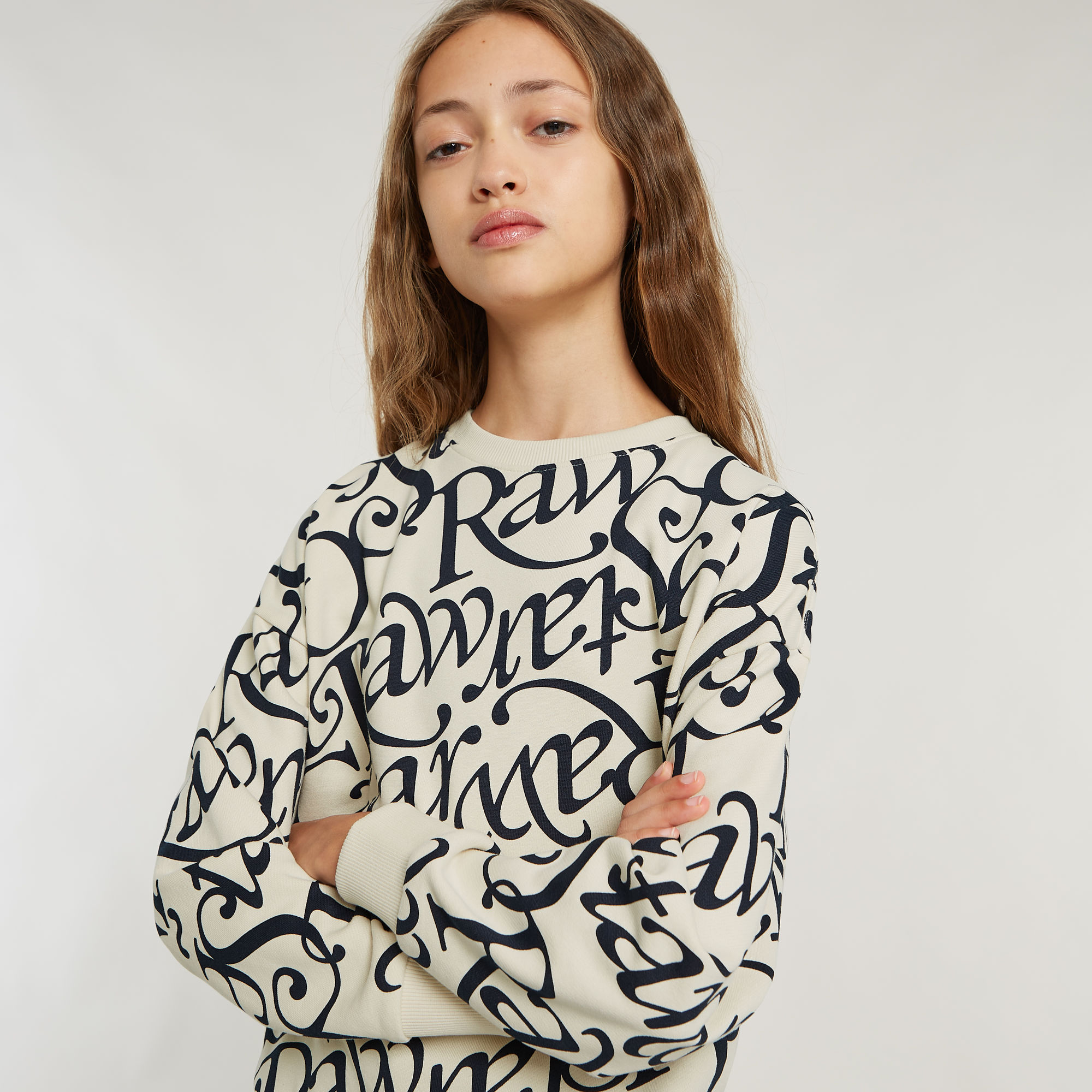 G-Star RAW Meisjes Sweater Unbrushed Donkerblauw meisjes