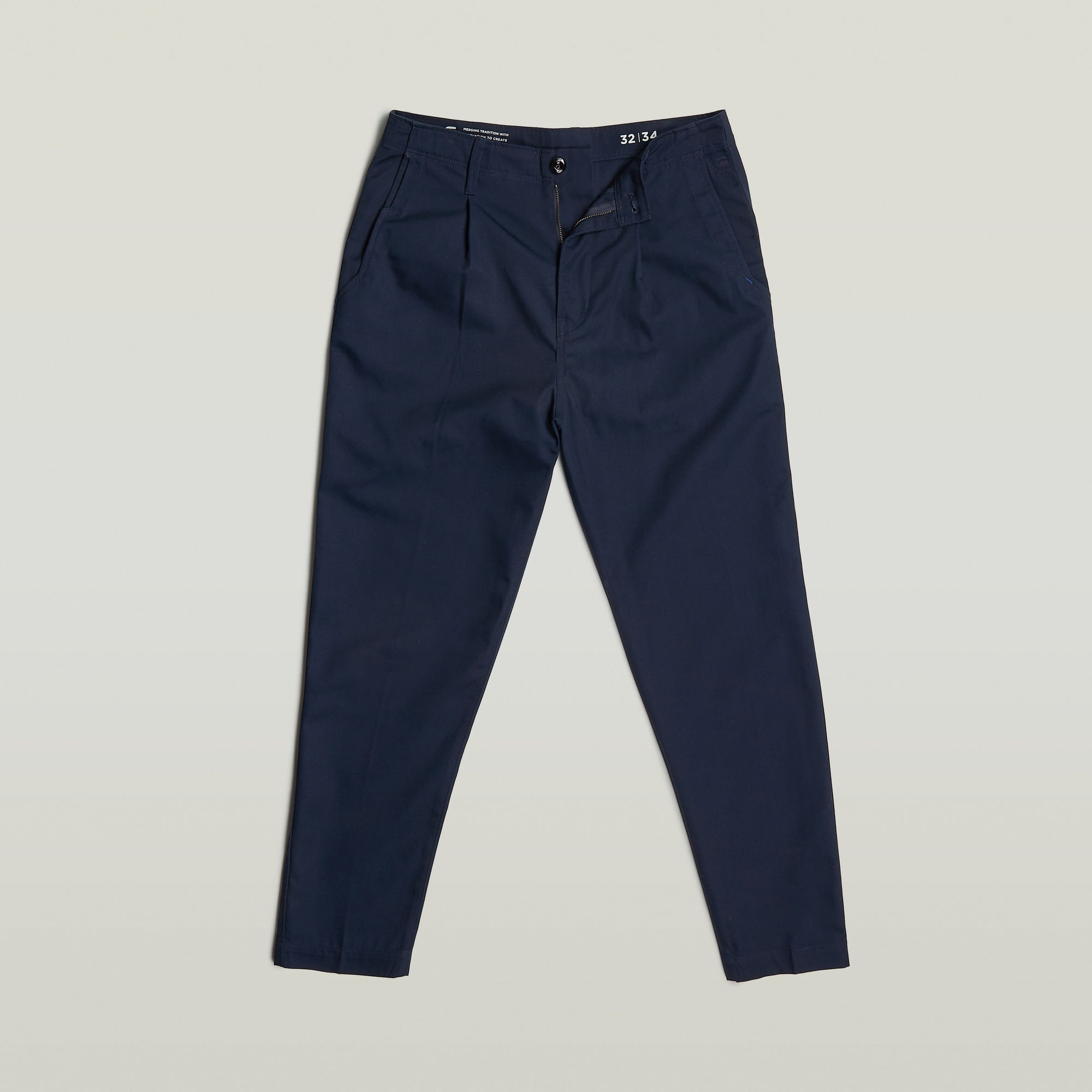 G-Star RAW Pleated Chino Relaxed Tapered Donkerblauw Heren