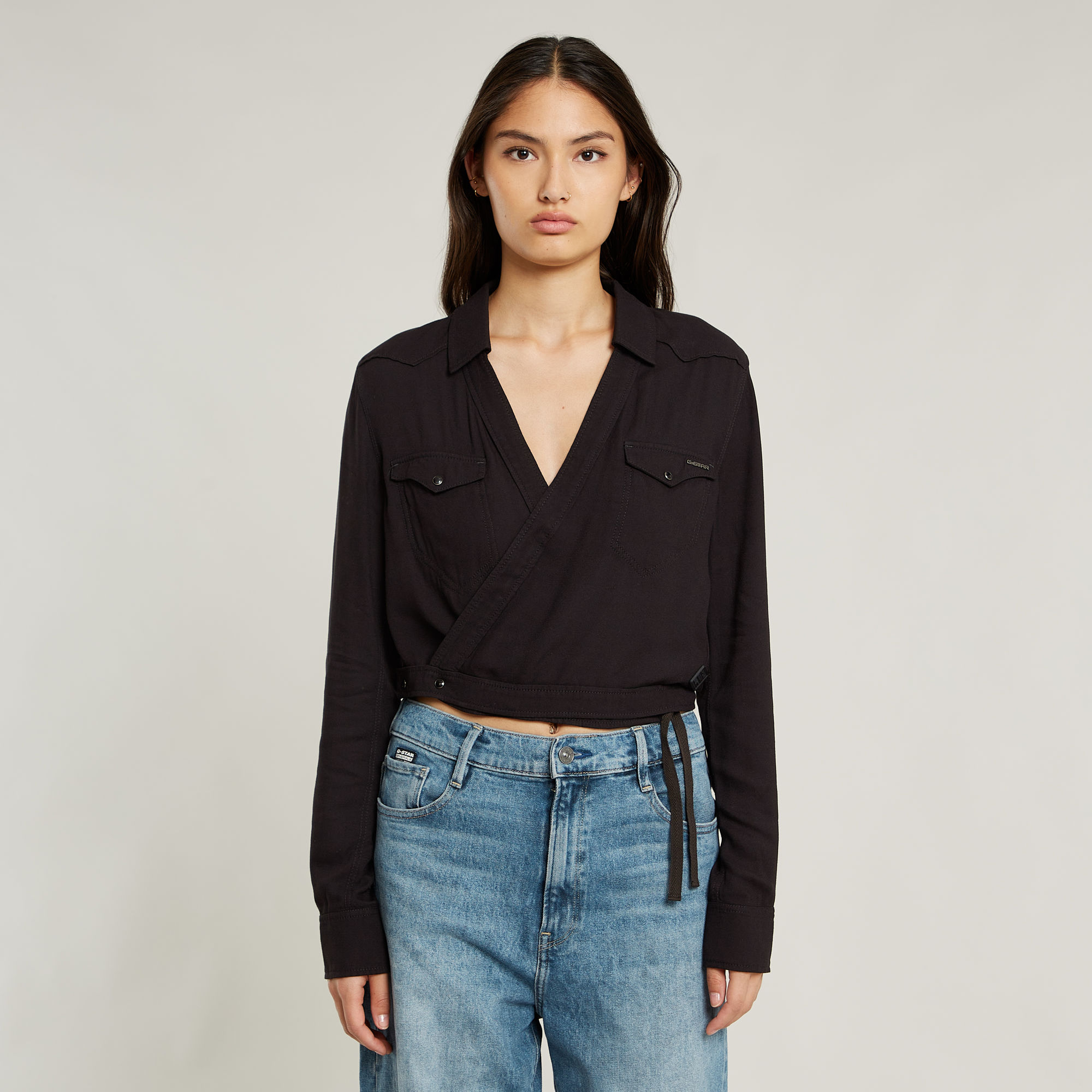 

Tacoma Wrap Shirt - Black - Women